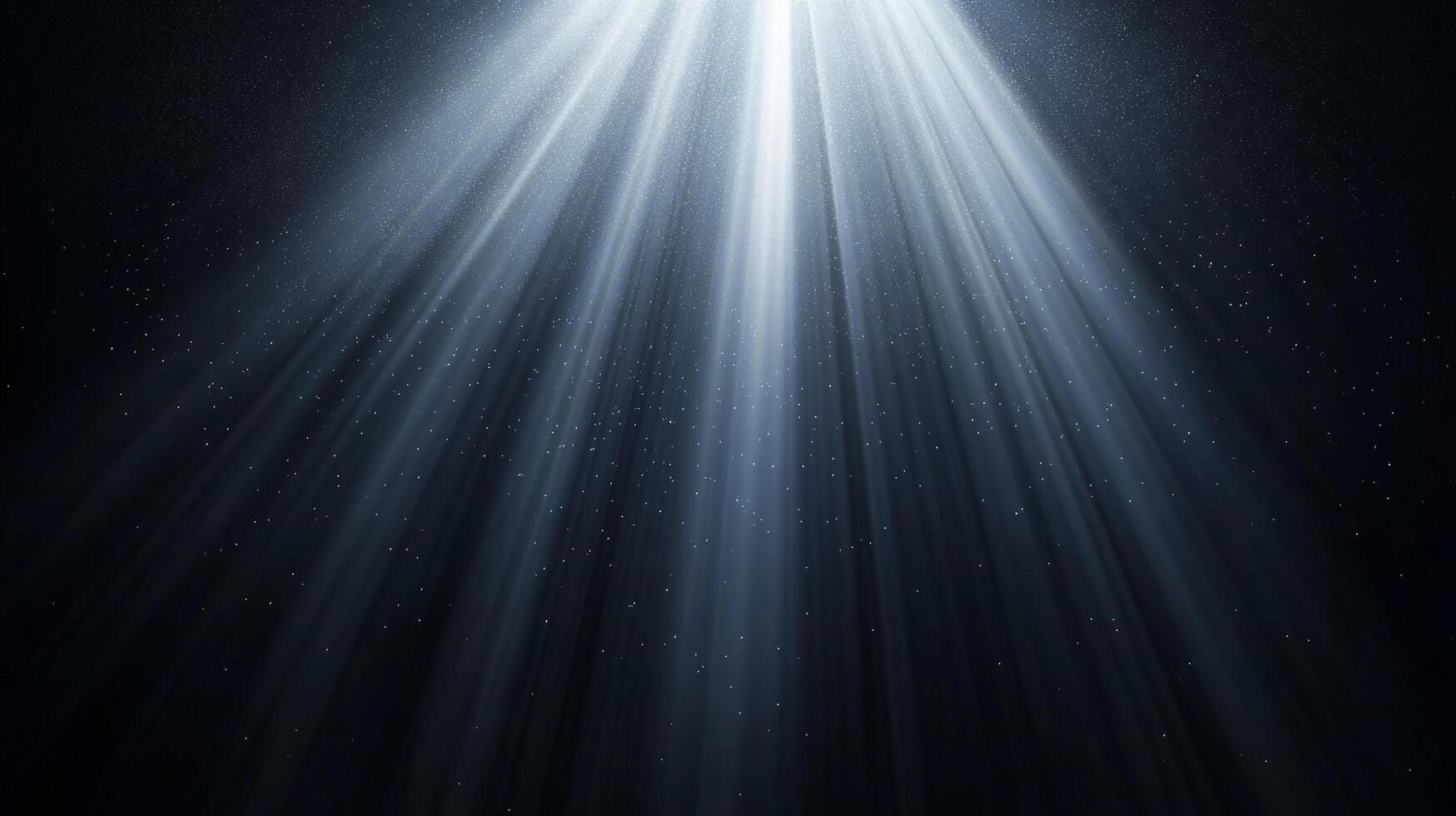 Illuminating rays of light descend from above, casting a celestial glow in a dark space. Streaks create a sense of divine intervention. photo