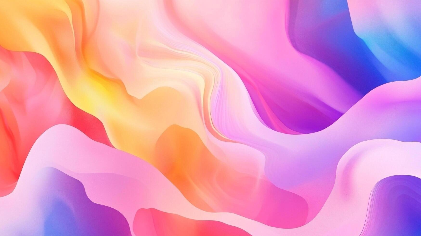 Abstract background with fluid shapes and smooth color gradients. Red, orange, yellow, pink, purple, and blue creating dreamy effect. photo