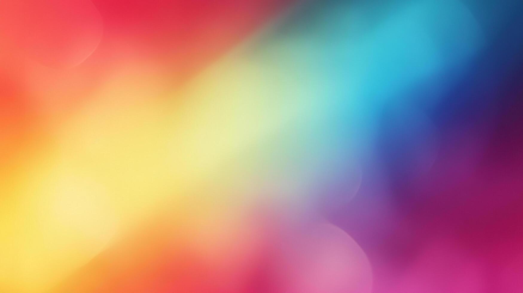 Vibrant gradient background with blended hues of red, orange, yellow, blue, and purple, creating a soft and colorful visual texture. photo