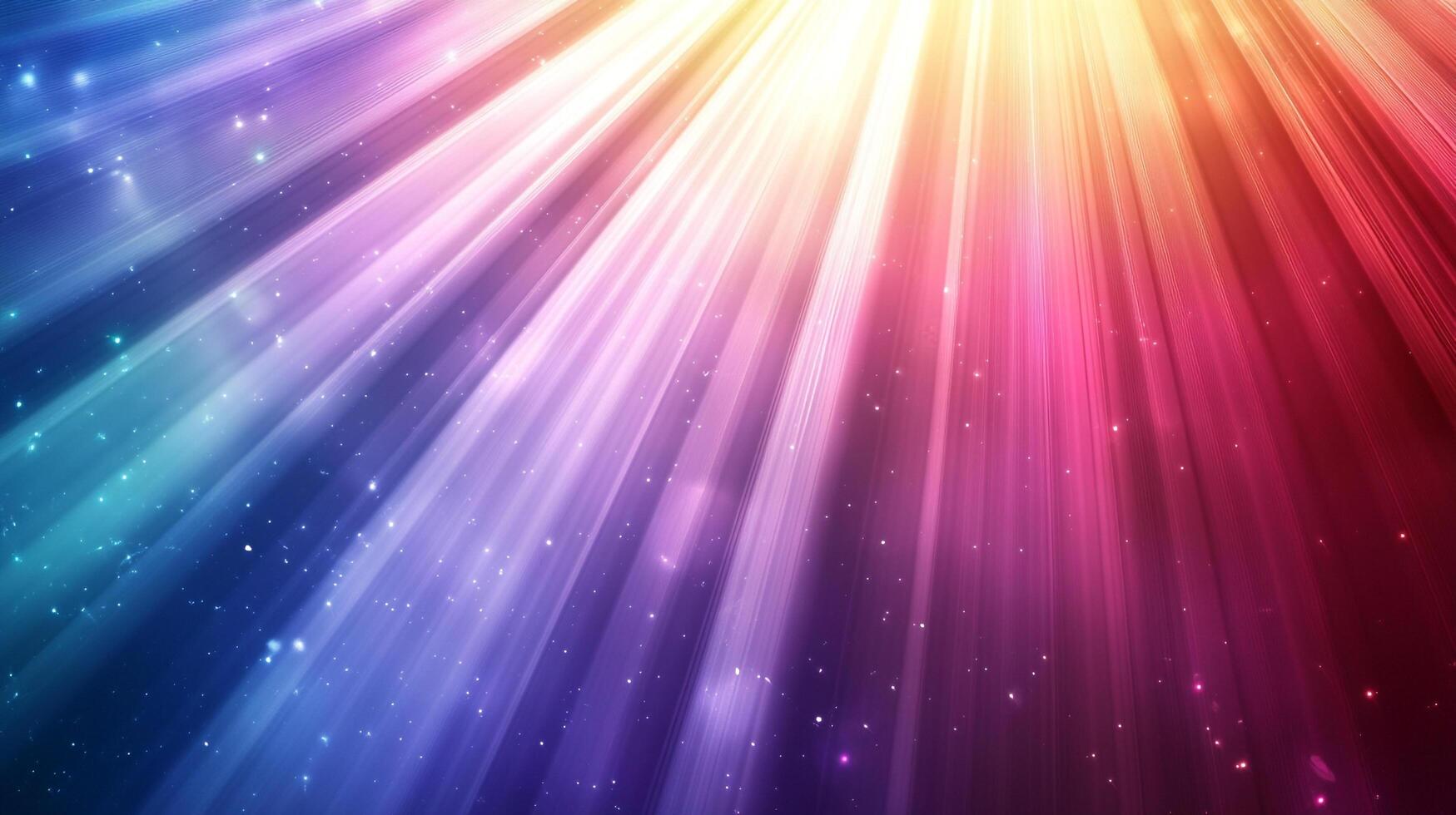 Radiant light streams down in a spectrum of blues, purples, pinks, yellows, and reds, creating a colorful, ethereal ambiance. photo