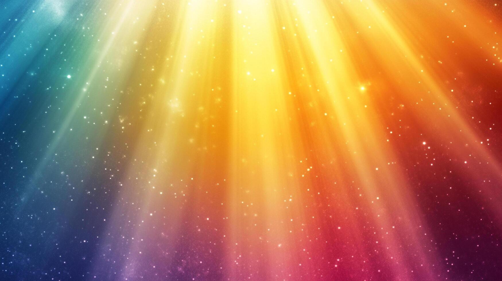 Radiant rays of light and celestial dust cascade across a gradient of rainbow hues, conjuring a mesmerizing abstract spectacle. photo