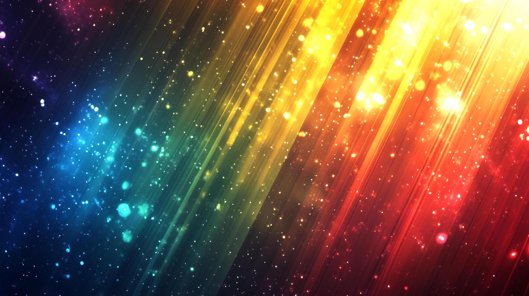 Colorful light streaks cascade diagonally across the frame, creating a vibrant and energetic abstract background reminiscent of a galaxy. photo