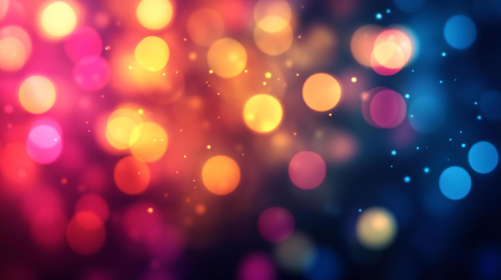 Abstract bokeh lights dance across a blurred canvas, blending vibrant hues for a festive and dreamy atmosphere. Soft, glowing orbs shimmer. photo