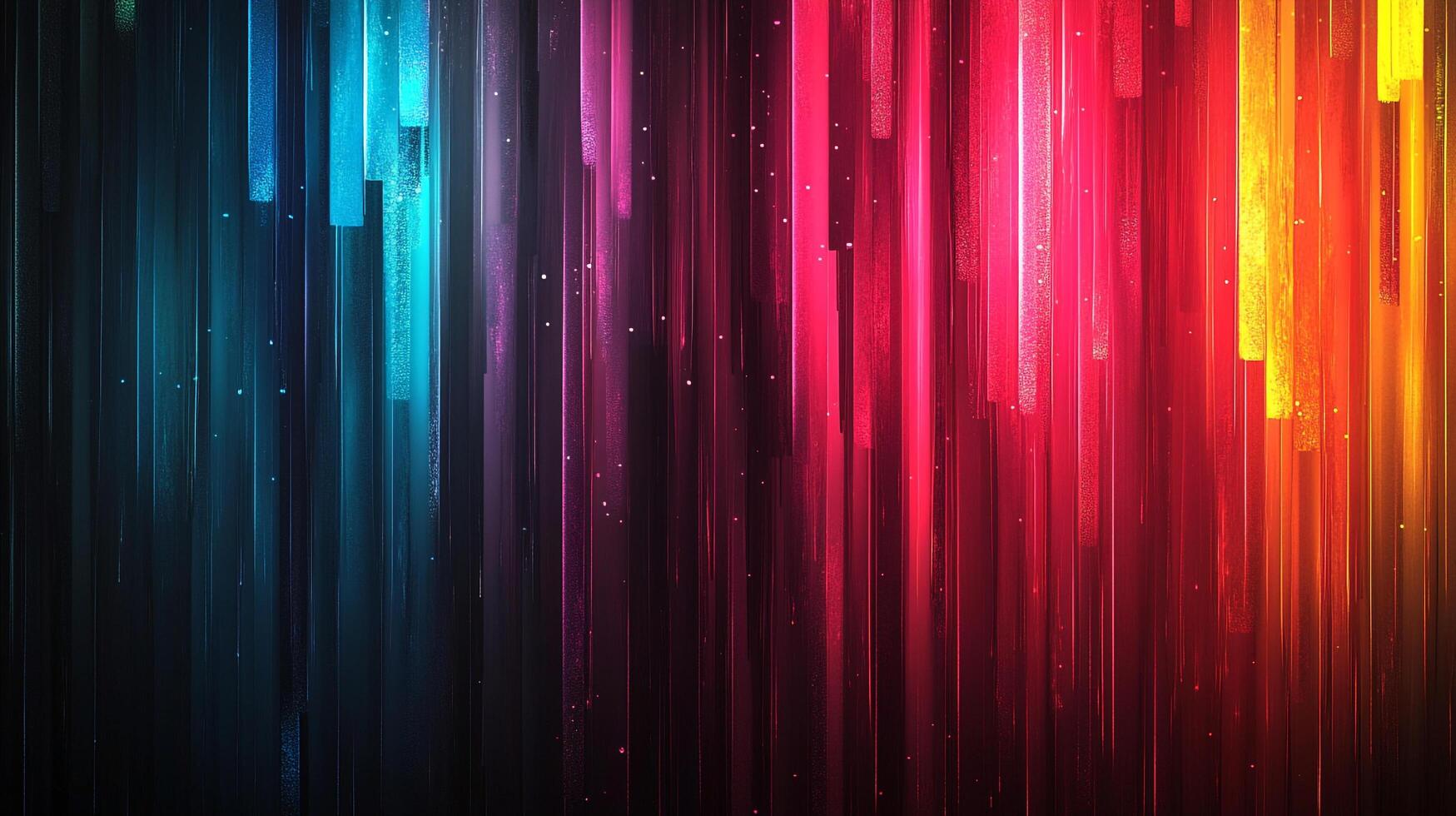 A vibrant abstract background featuring parallel lines cascading in shades of blue, pink, red, and orange with sparkling glitter accents. photo