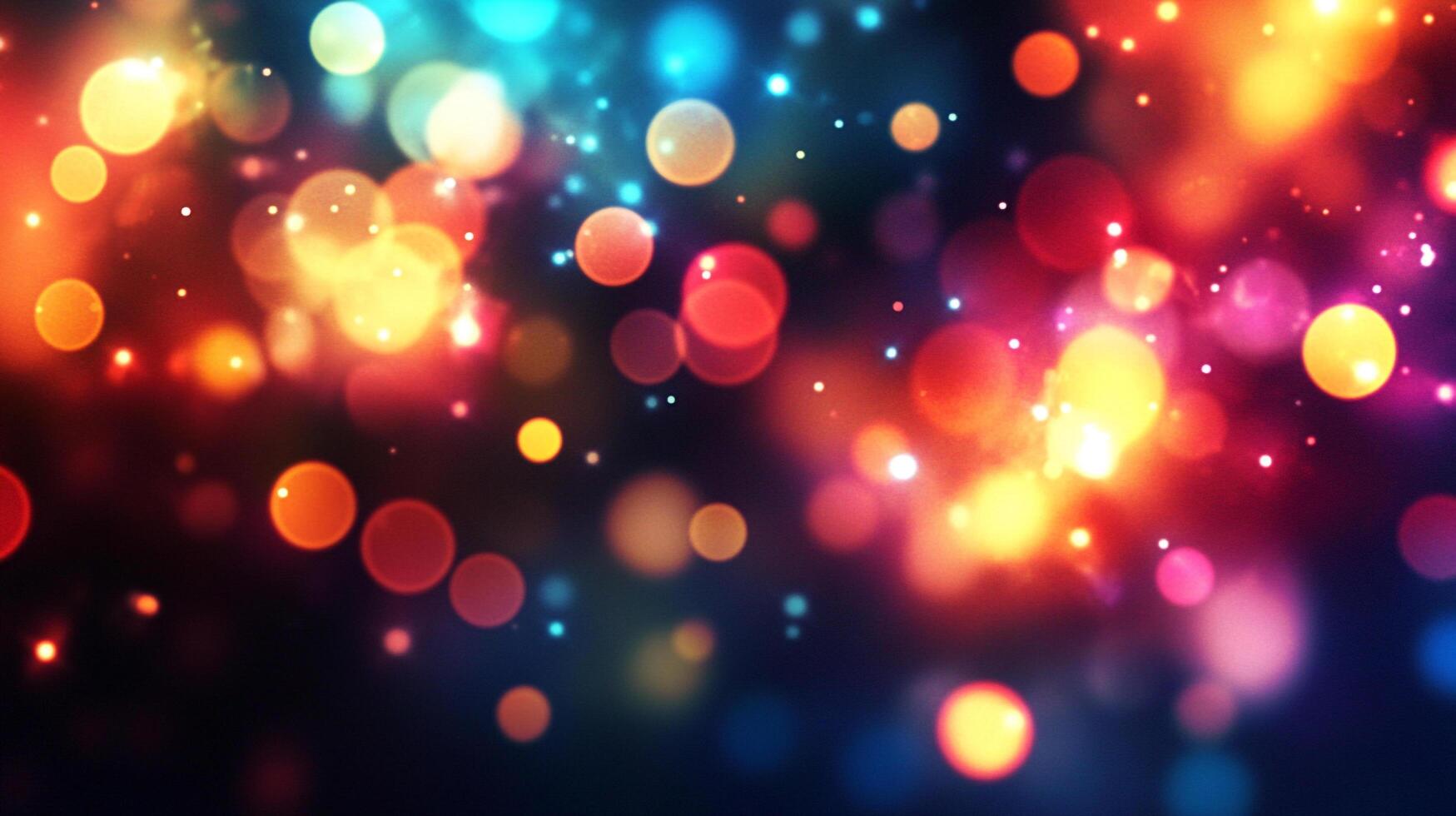 A vibrant array of bokeh lights creates a festive and abstract scene, with colorful specks creating a magical ambiance. photo