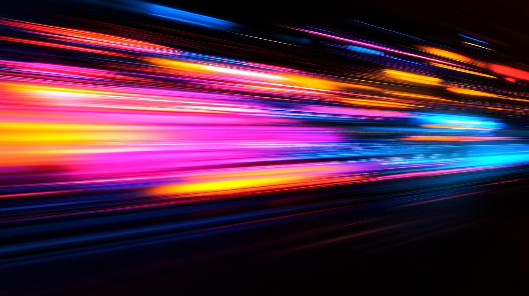Abstract multicolored light streaks, blurred motion effect, representing speed, energy, modern technology, and a dynamic digital world. photo