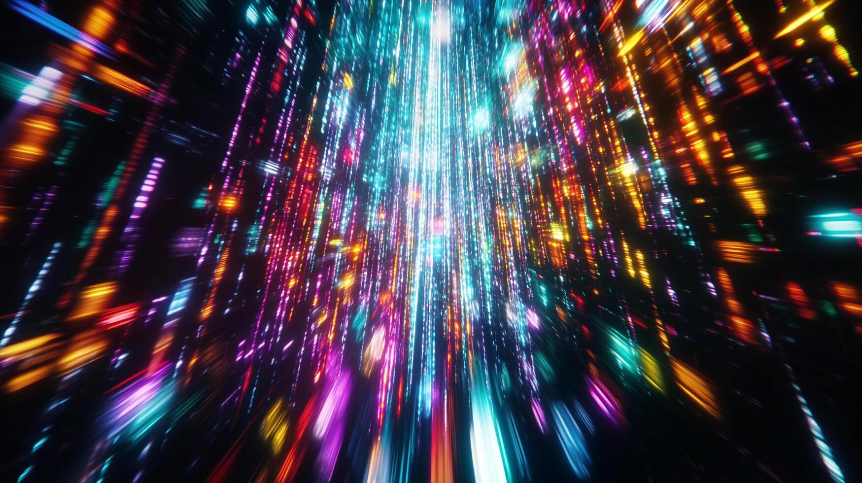 Dynamic display of vibrant light streaks creating an immersive abstract visual experience. High-energy, modern design aesthetic. photo