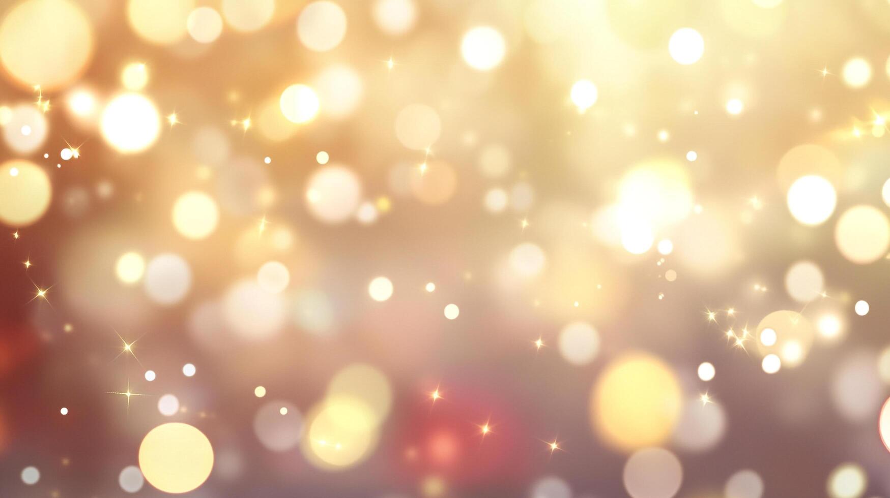 Warm golden bokeh lights create a festive and ethereal ambiance, sparkling softly against a blurred gradient backdrop. Festive design element. photo