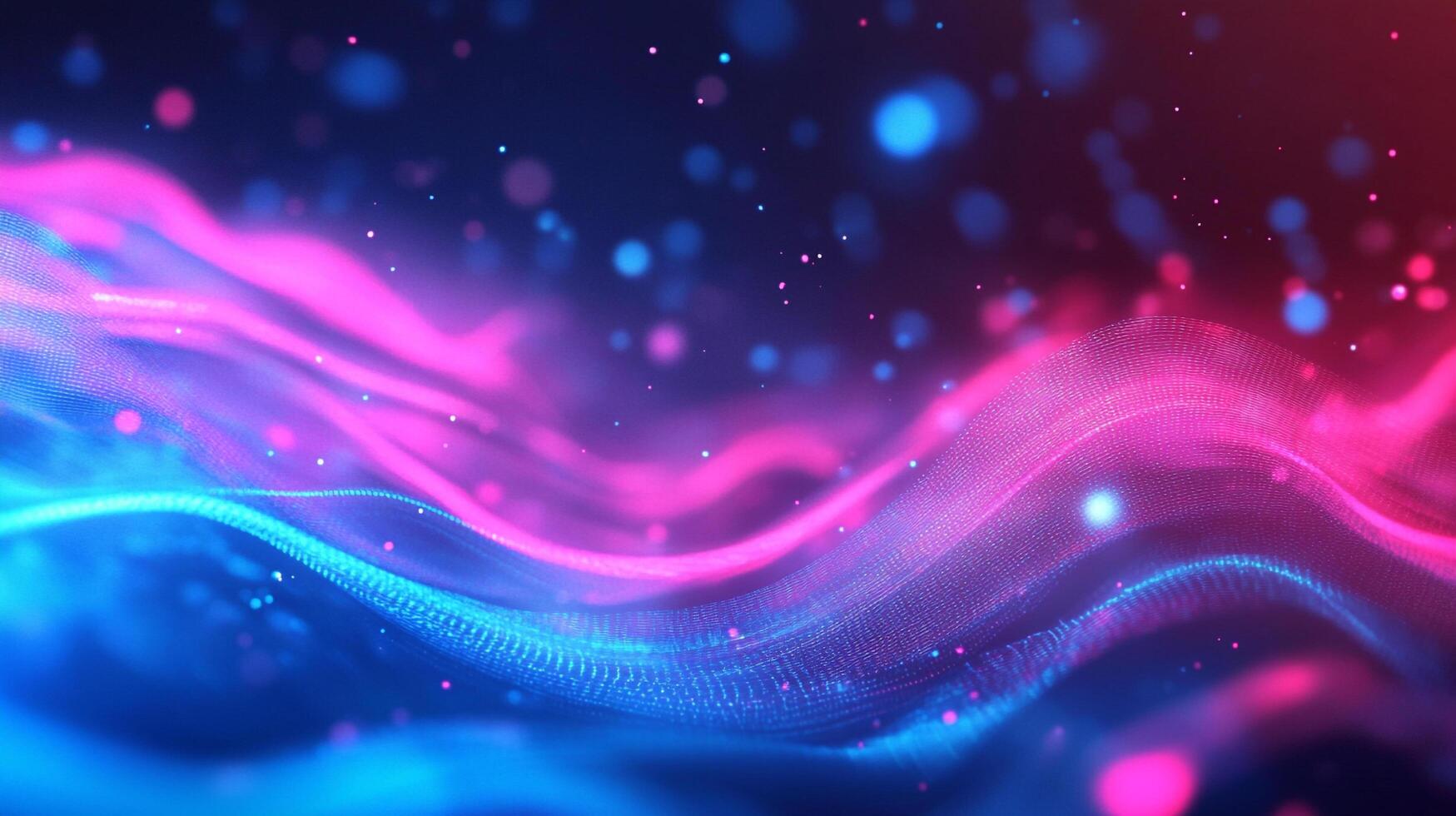 Abstract light waves flow seamlessly, blending vivid pinks and blues in a futuristic design. Perfect for digital backgrounds and creative concepts. photo