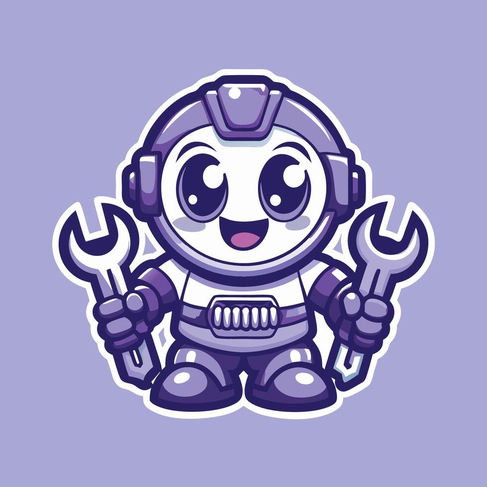 Adorable Robot Mascot Character with Charming Personality and Cartoony Features vector