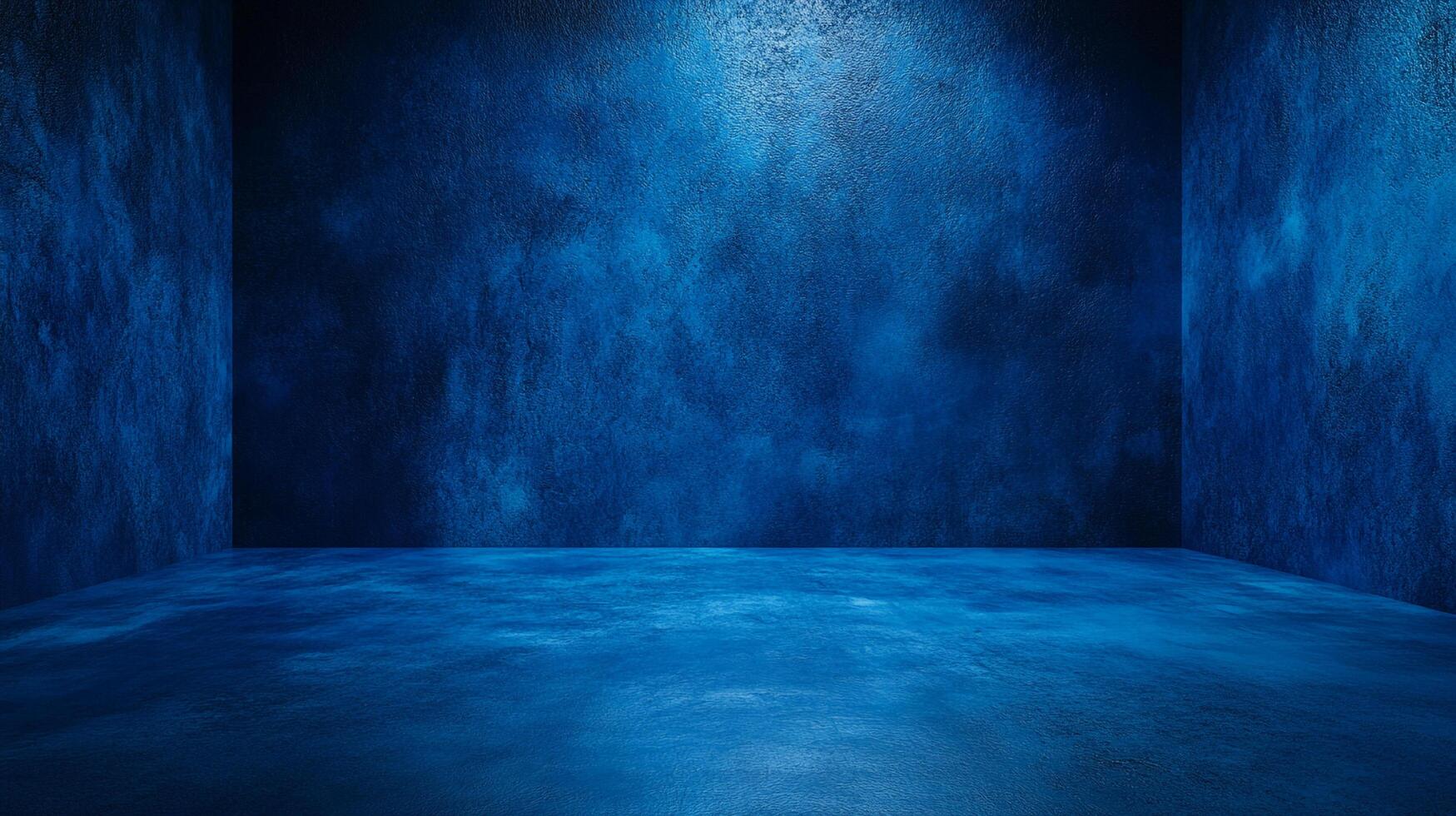 A textured blue room bathed in soft light, creating a serene, yet abstract space ideal for minimalist presentations. photo