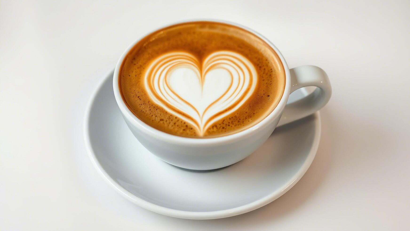 cappuccino perfection with heart latte art and an elegant background photo