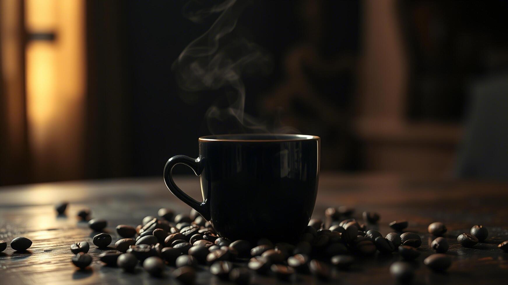 artistic coffee composition with a deep and atmospheric background photo