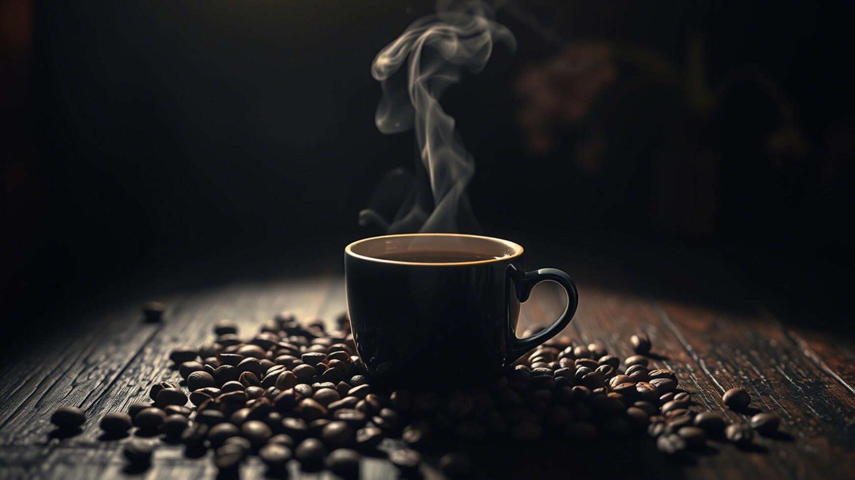 coffee and shadows blending into a warm and textured background photo