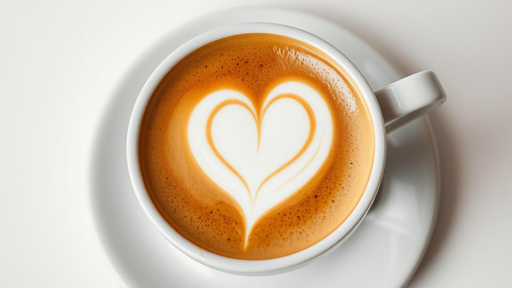 close-up of a creamy cappuccino with a minimalistic white background photo
