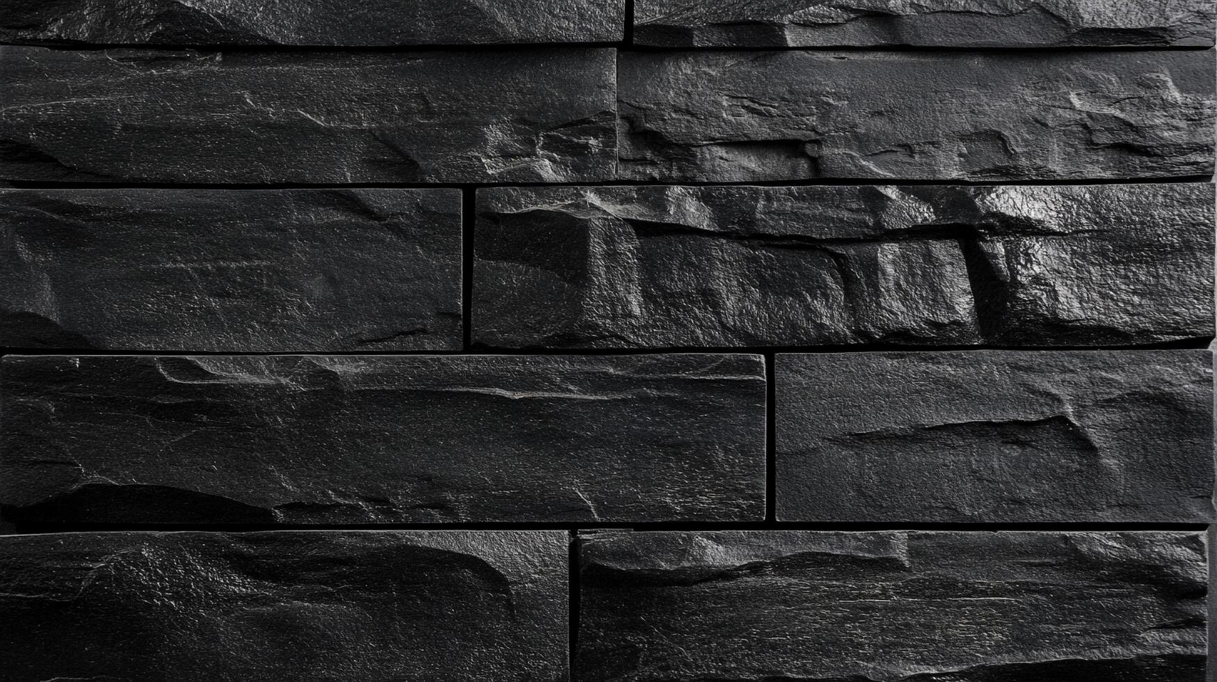 Dark stone wall texture with horizontal lines. Elegant design for a modern building. Perfect for interior and exterior backdrop. photo