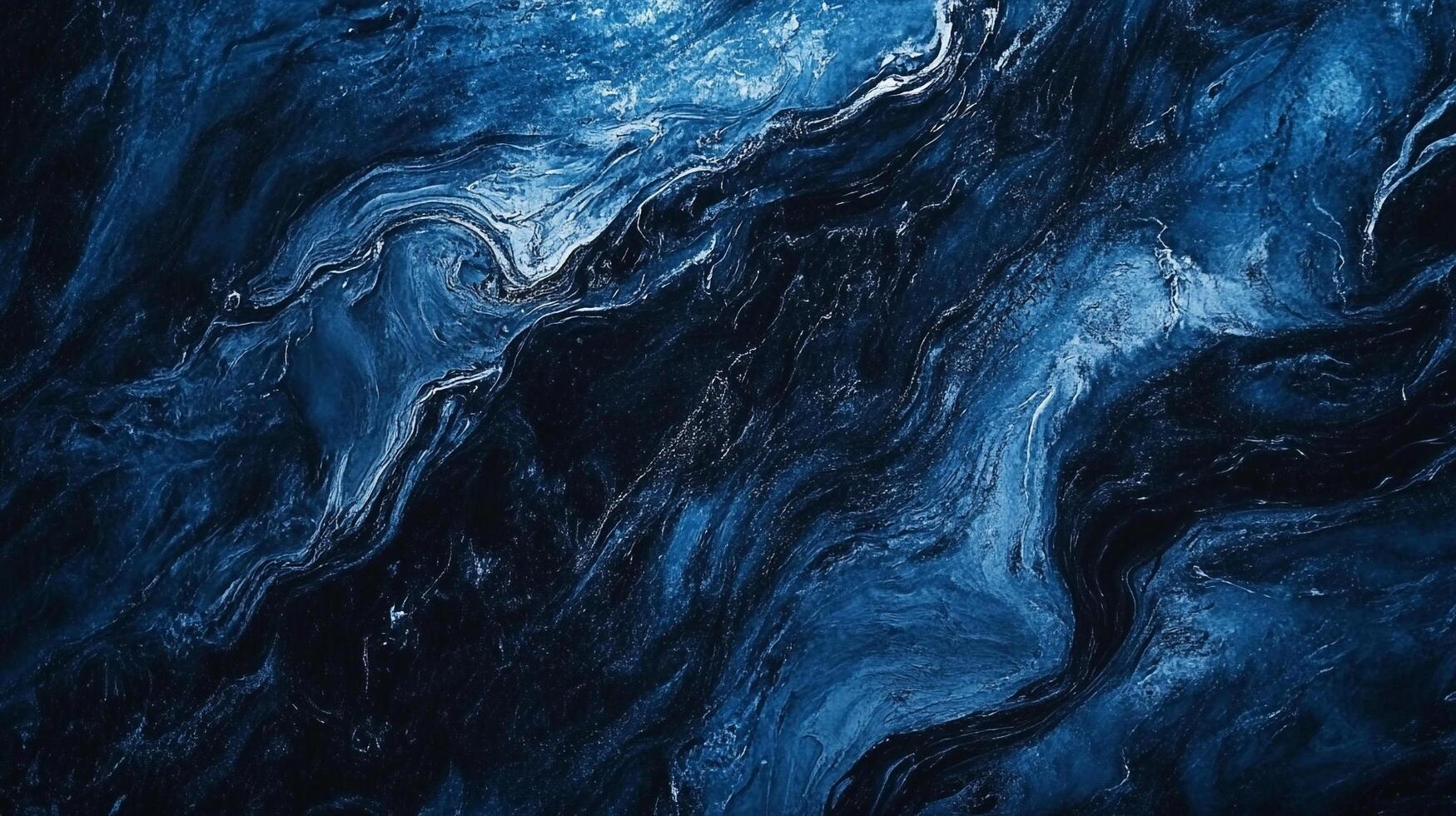 Abstract artwork featuring dynamic swirls and patterns in deep and light blue hues, resembling flowing water or celestial skies. photo