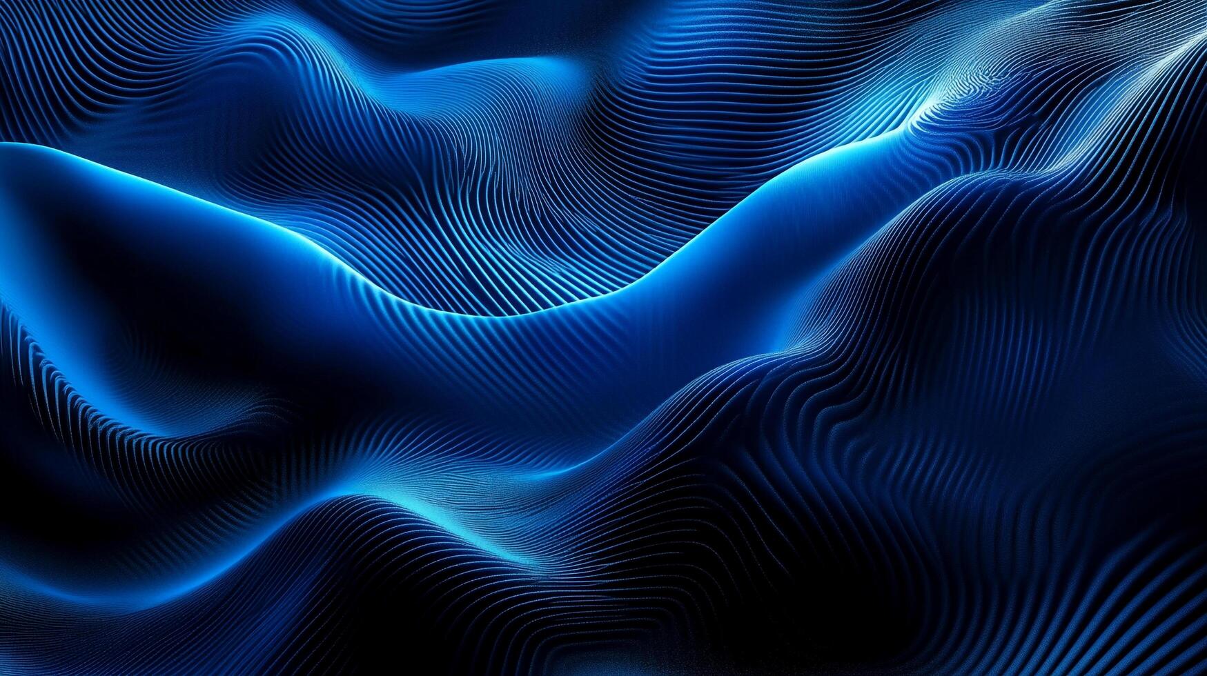 Abstract blue wave pattern with flowing lines creating a dynamic and serene visual, great for backgrounds and digital designs. photo