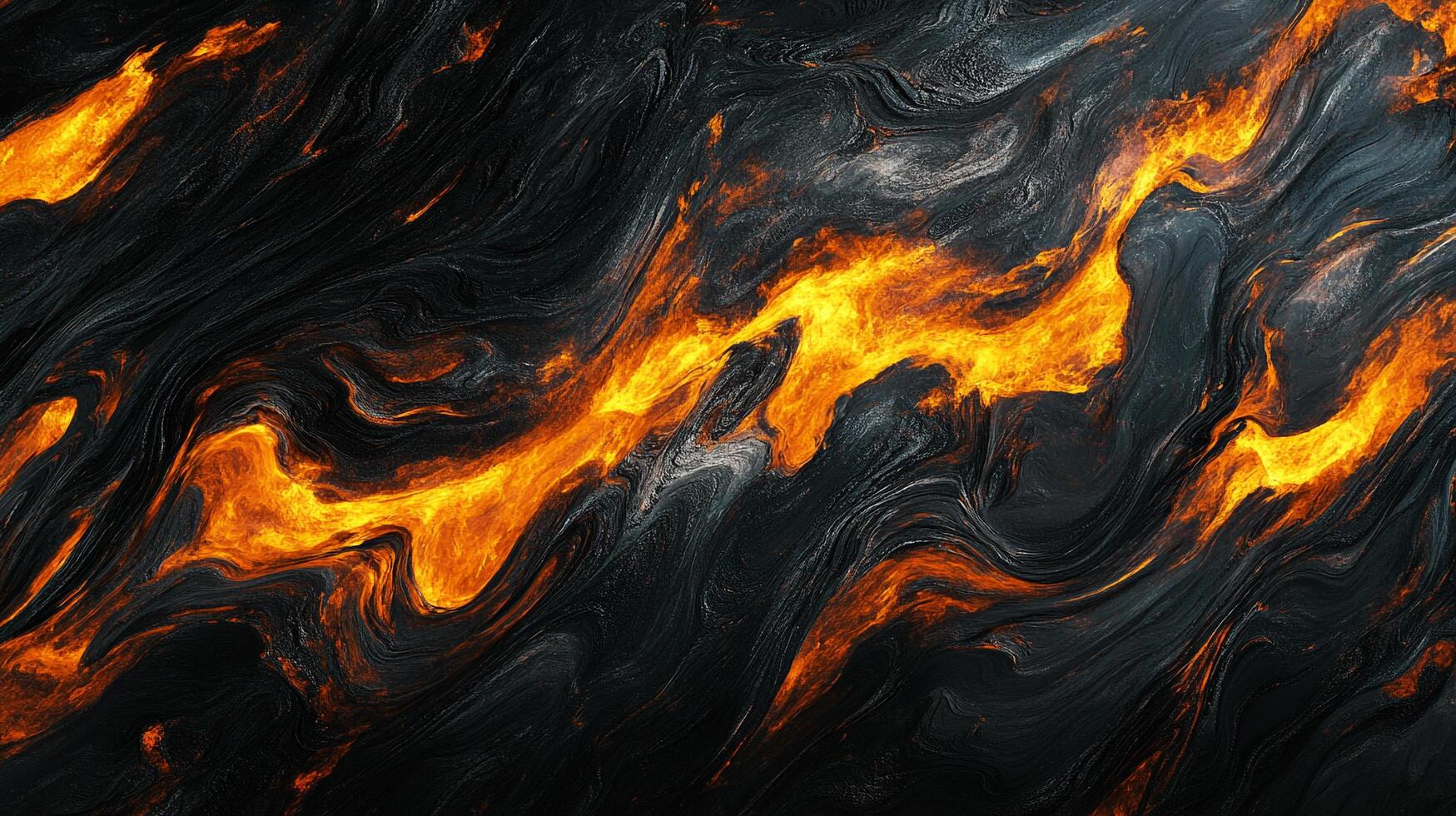 Abstract background featuring dynamic waves of fiery orange contrasts against dark charcoal, creating a visually stunning and intense artwork. photo