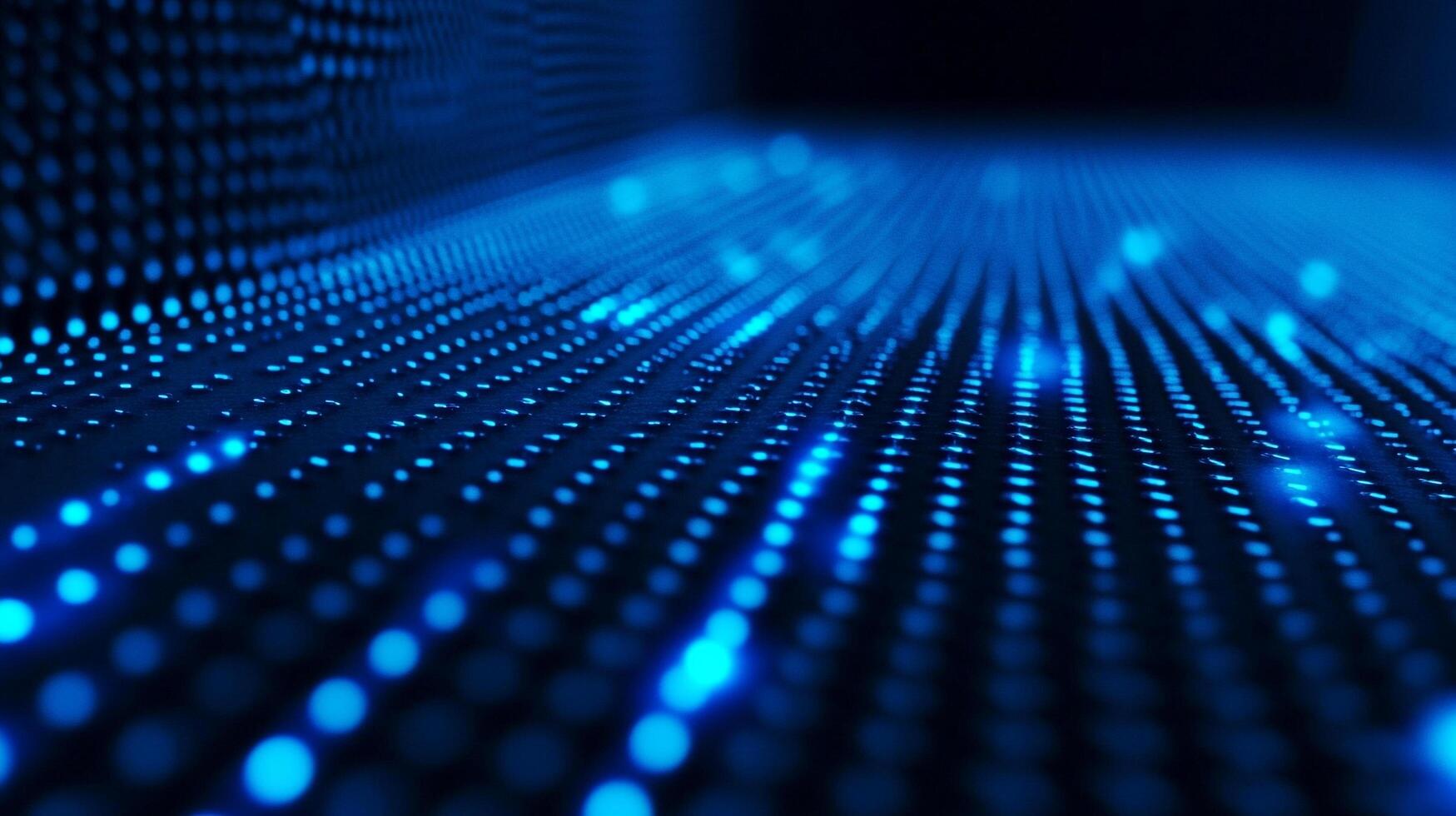 Abstract blue technology background with glowing dots forming a network. Futuristic and modern aesthetic. Represents connectivity, data, innovation. photo