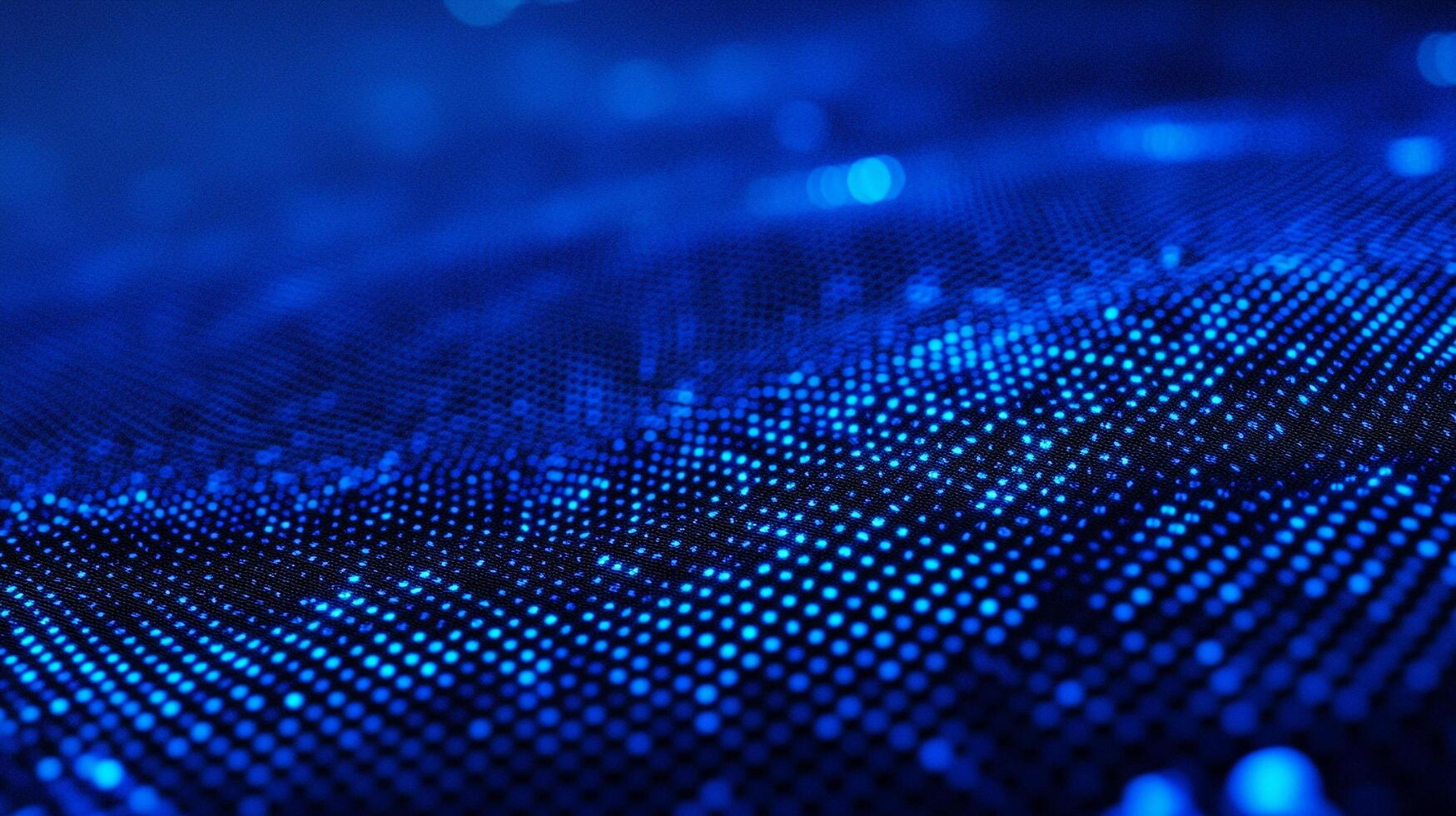 Abstract digital blue grid design. Dotted pattern with soft gradient effect. Modern futuristic background with wave shape texture. photo