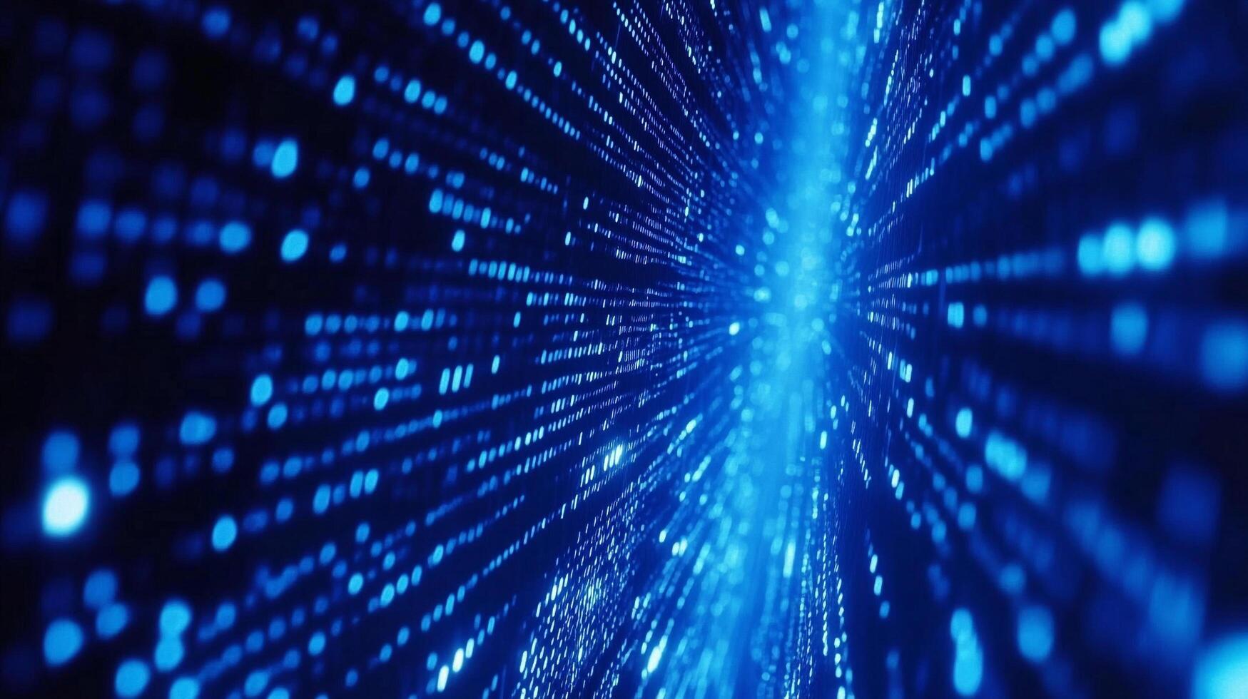 A mesmerizing abstract of light and data, creating a futuristic digital network tunnel. The image evokes speed, connectivity, and technology. photo