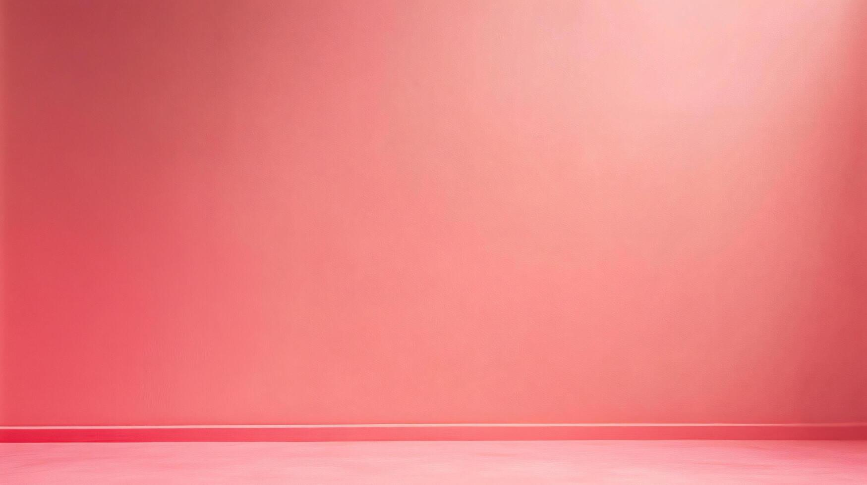 Minimalist interior design featuring pink walls and floor, creating a gradient effect, ideal for backgrounds and product displays photo