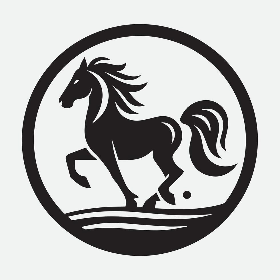Majestic Horse Silhouette, Symbol of Freedom and Power vector
