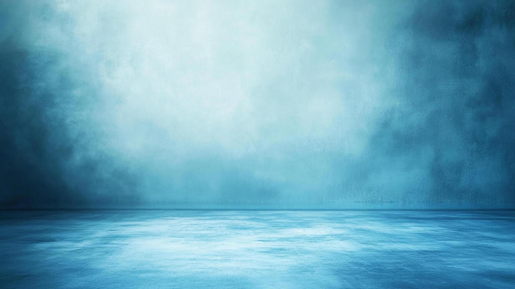 Abstract serene studio background with blue gradient. A conceptual space for product presentation or artistic scene showcasing, minimalist design. photo