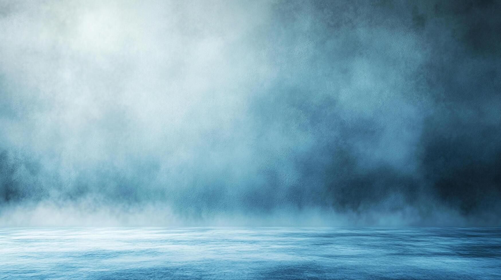 Ethereal backdrop with mist and reflective surface evoking tranquility and mystery, perfect for fantasy, sci-fi, or atmospheric designs. photo