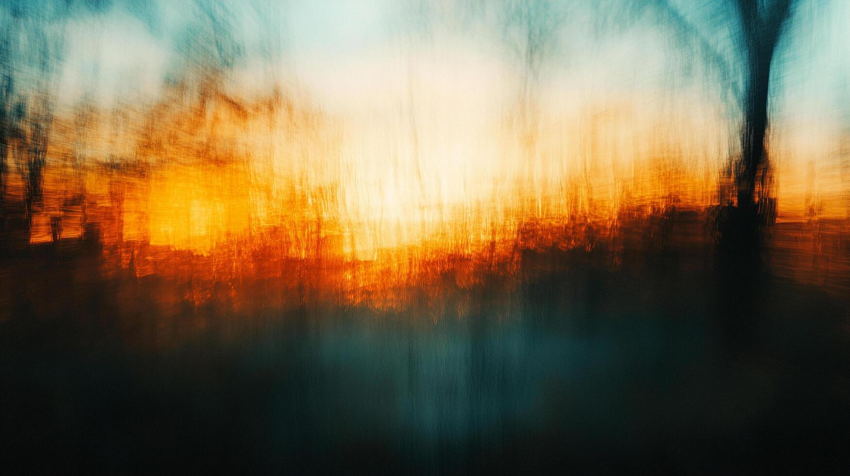 Abstract, long exposure with warm vibrant tones and natural shapes, creating a moody, textured and dynamic piece of visual art. photo