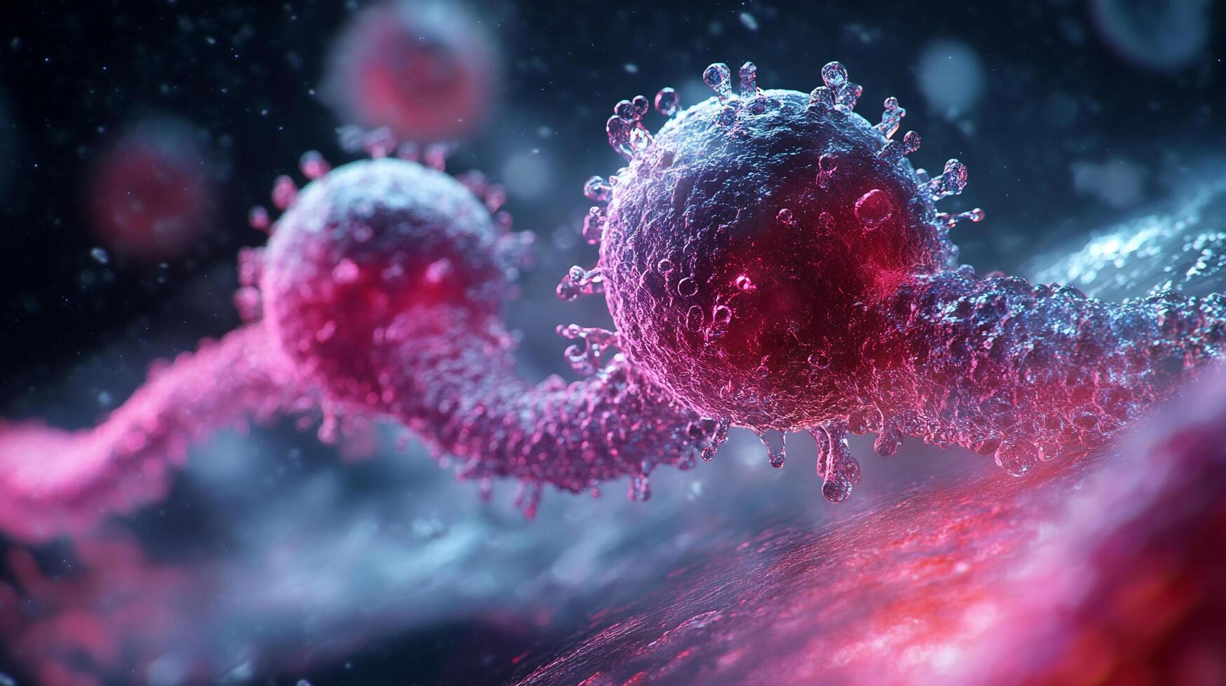 Microscopic view of cells reveals intricate structure, captured in stunning detail, revealing biological processes and cellular interactions. photo