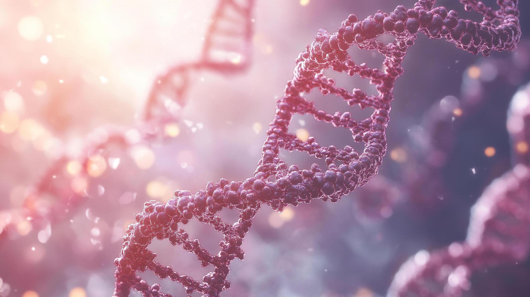 Detailed computer rendering of a DNA double helix structure. Scientific imagery evokes biomedical research and technological advancement. photo