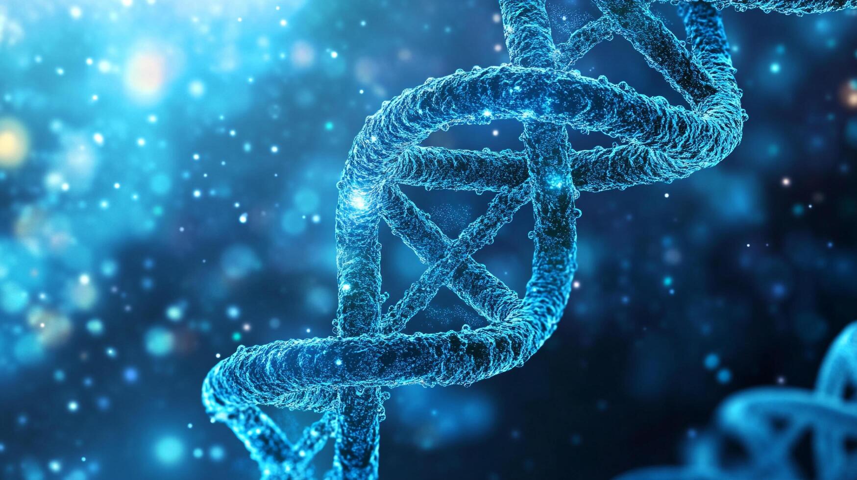 A close-up view of a double helix structure, symbolizing genetics, science, and the building blocks of life. The intricate design is captivating. photo