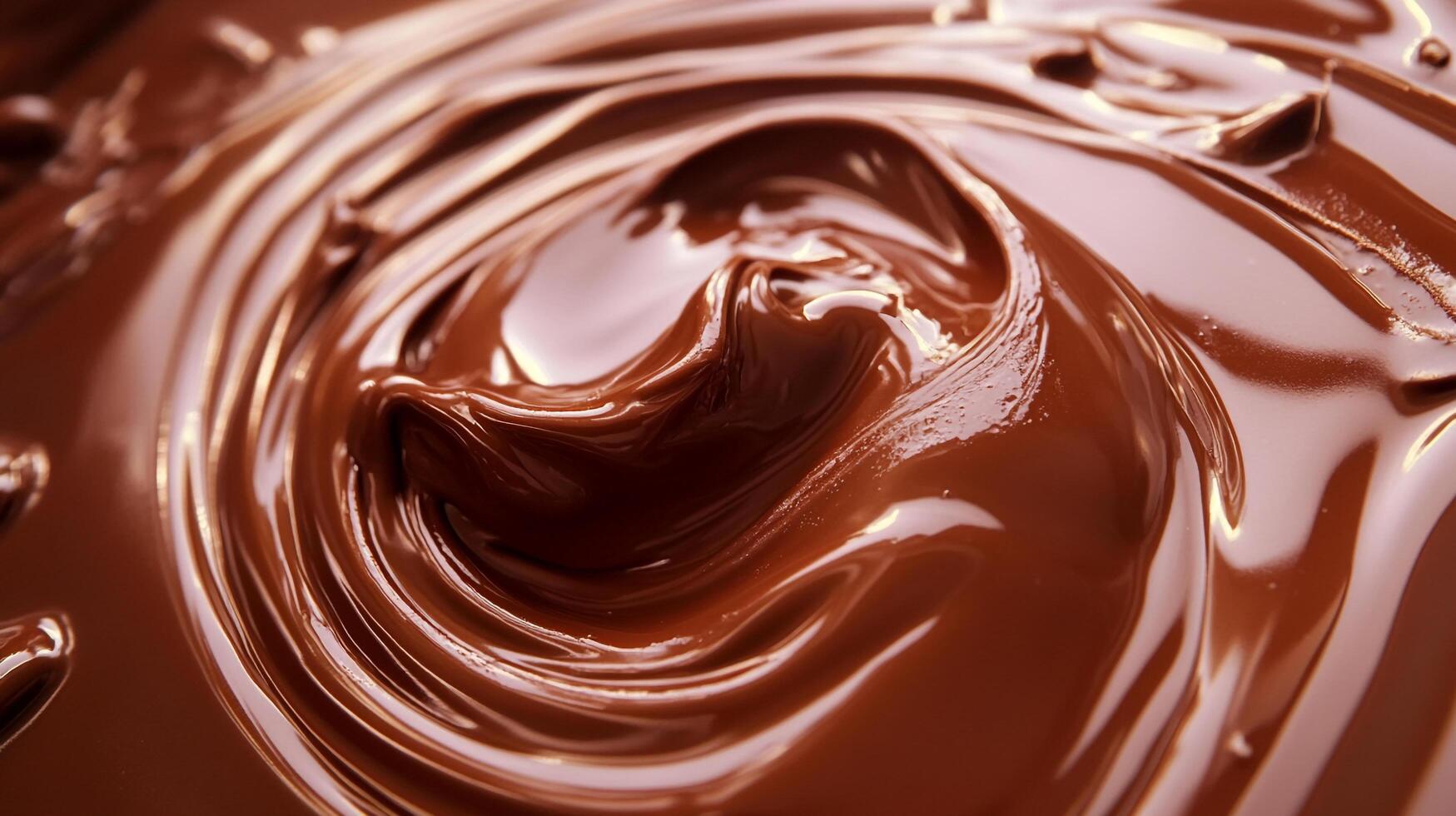 Smooth, melted chocolate swirls and curves, creating a glossy, irresistible texture and inviting the senses to indulge. photo