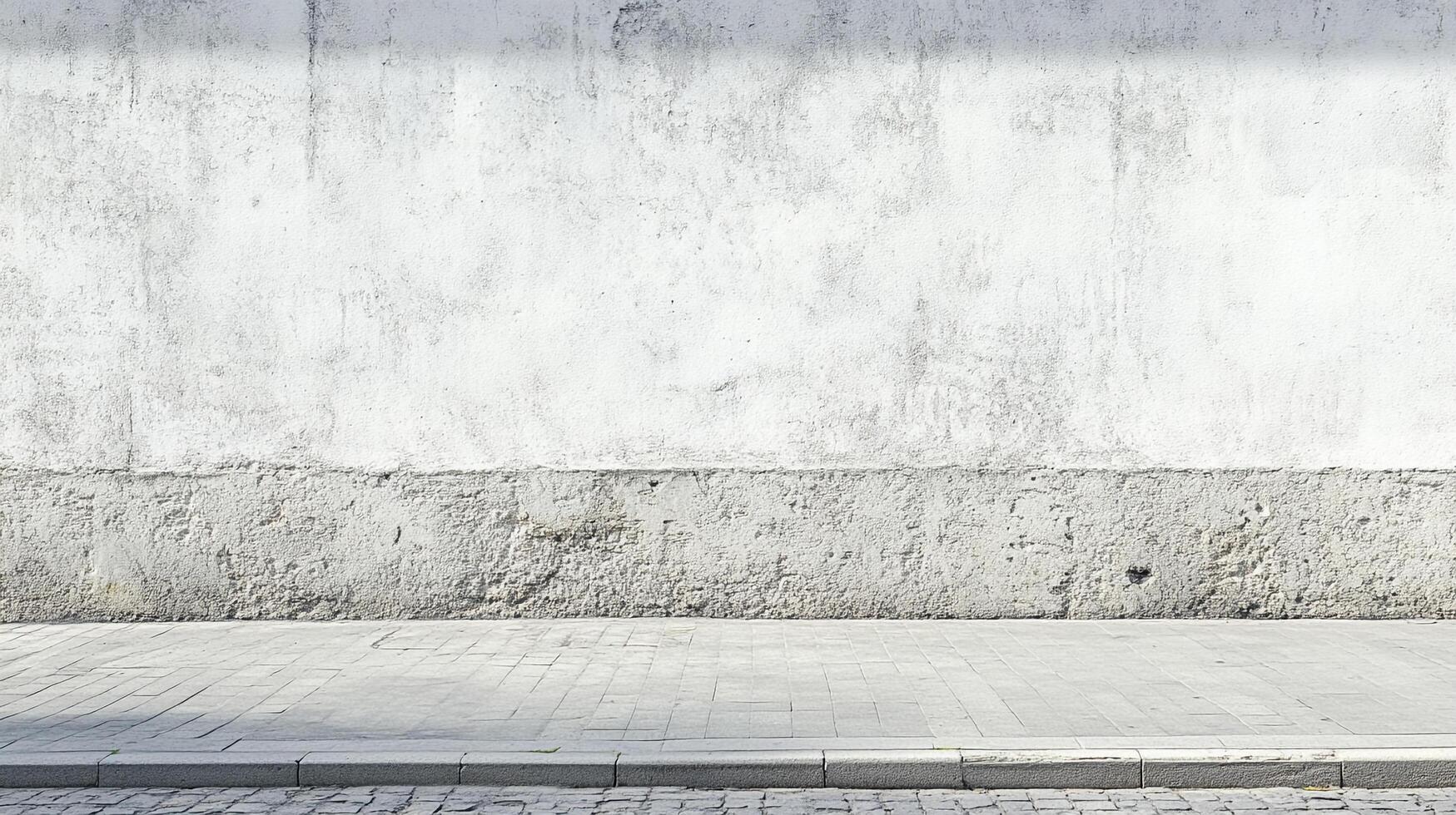 Urban minimalist background featuring a textured concrete wall and a paved walkway, creating a blank canvas for various creative purposes. photo