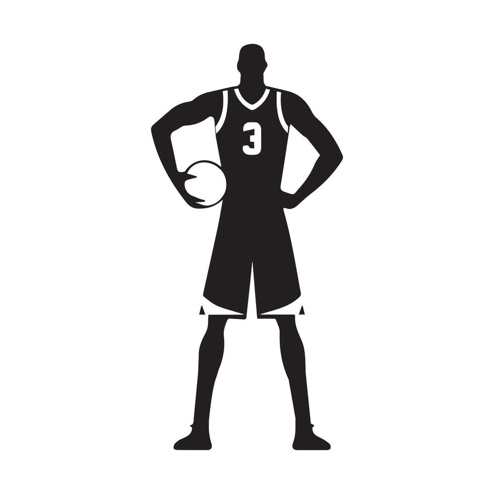 A basketball player silhouette sports vector