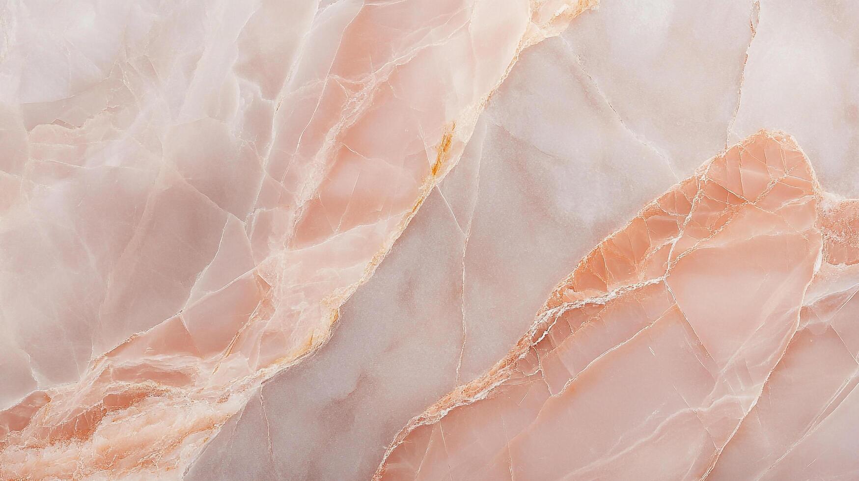 Detailed close-up of light pink onyx with gentle banding, showcasing its translucent properties and beautiful natural mineral patterns. photo