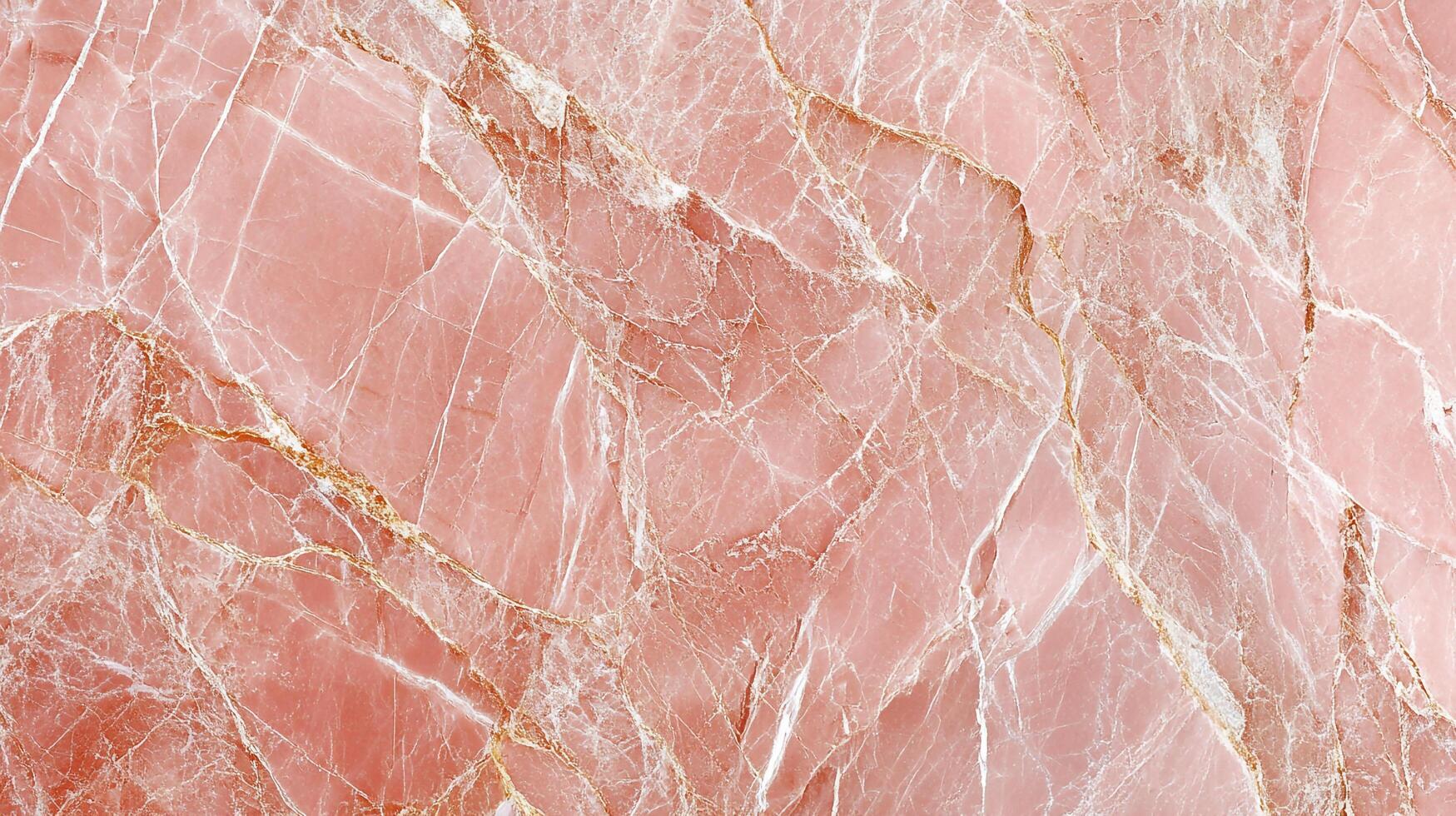 Rose-colored stone texture with intricate white and golden veining, creating a natural and luxurious surface pattern. photo