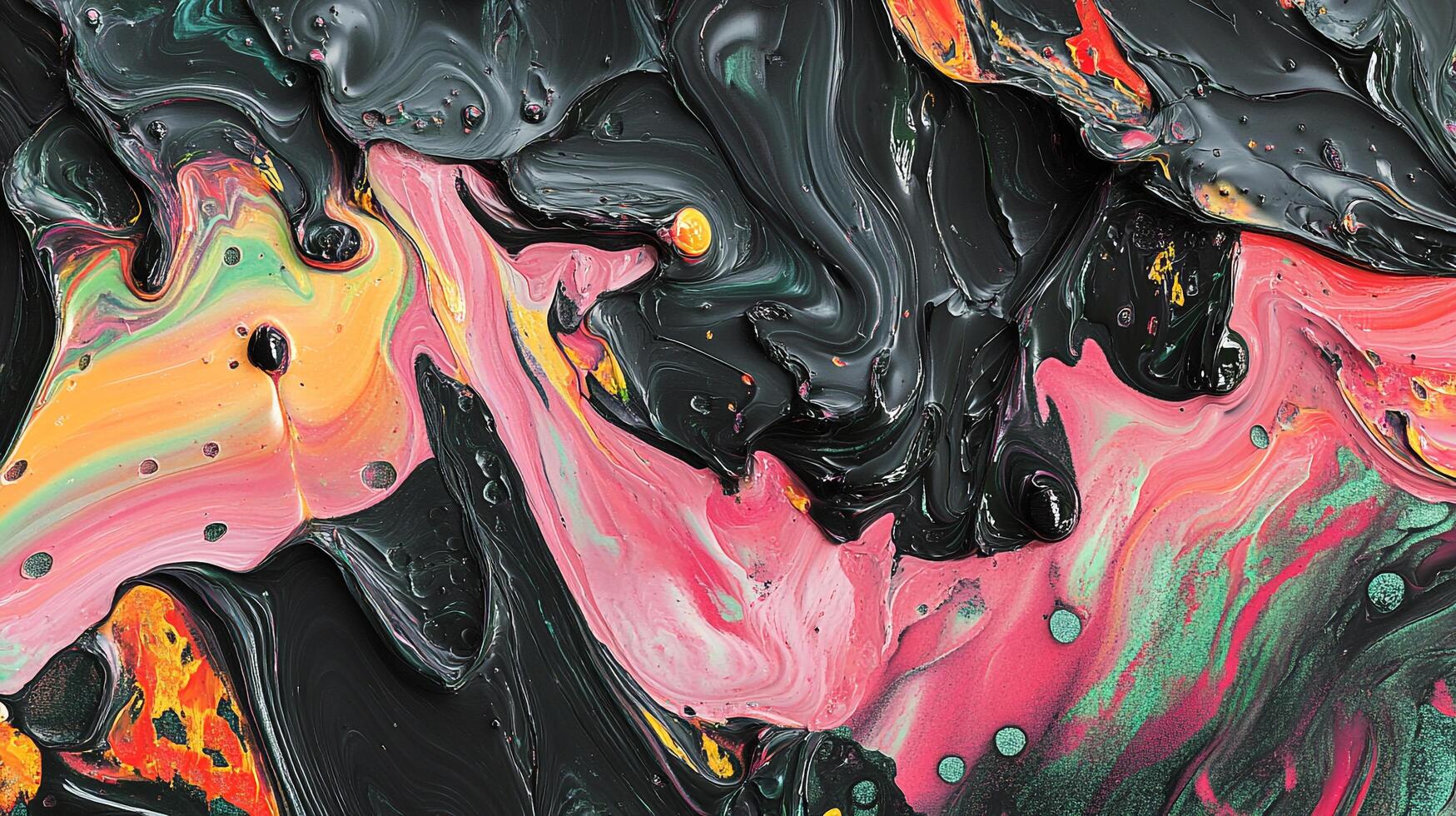 Abstract art with a fluid, dynamic composition and contrasting colors creating depth and visual interest, a stunning piece of creative expression. photo