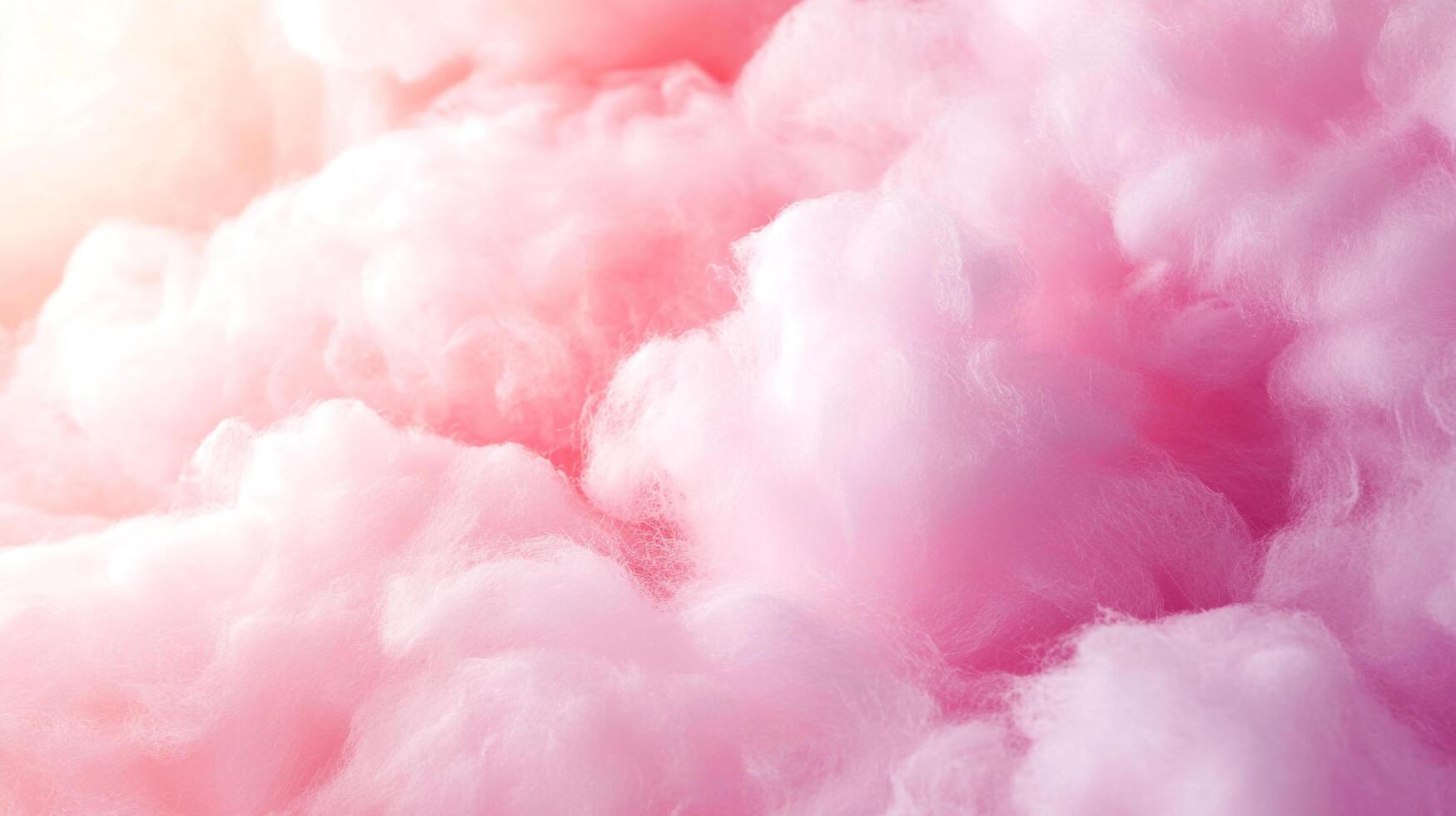 Close-up of fluffy, pink cotton candy. The soft texture and pastel colors evoke a sense of sweetness and nostalgia. photo
