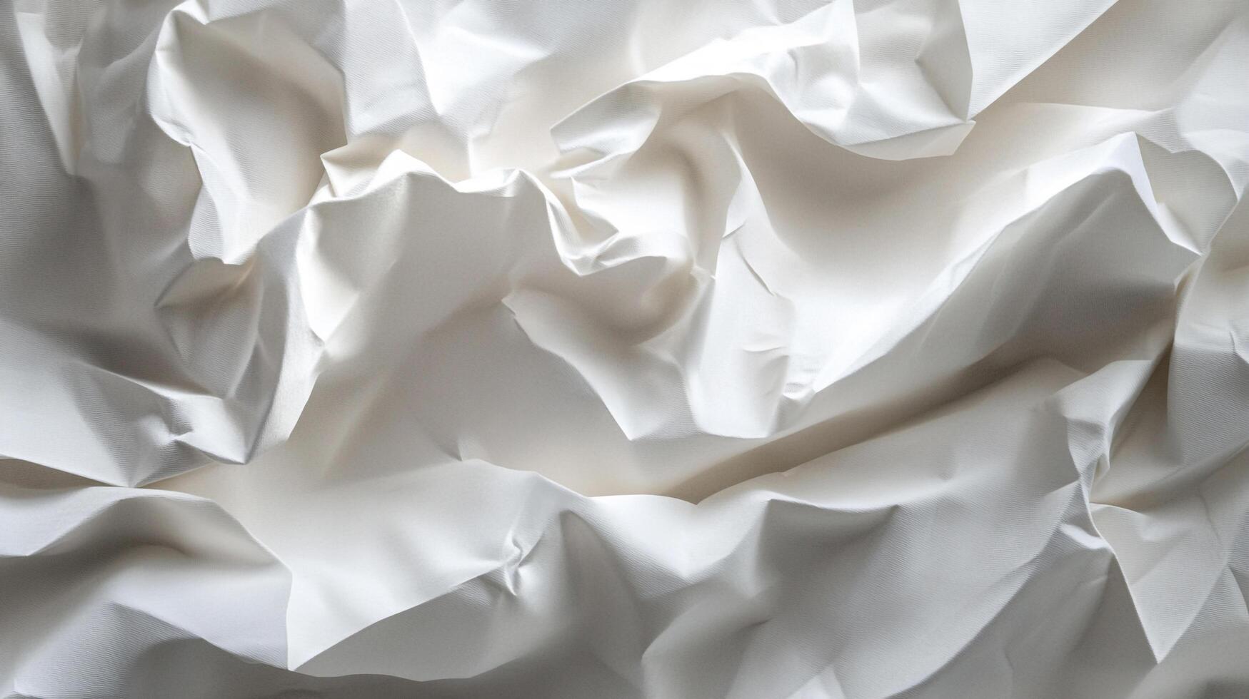 Abstract, flowing folds of light and shadow dance across this textured white surface, creating a sense of depth and ethereal beauty. photo