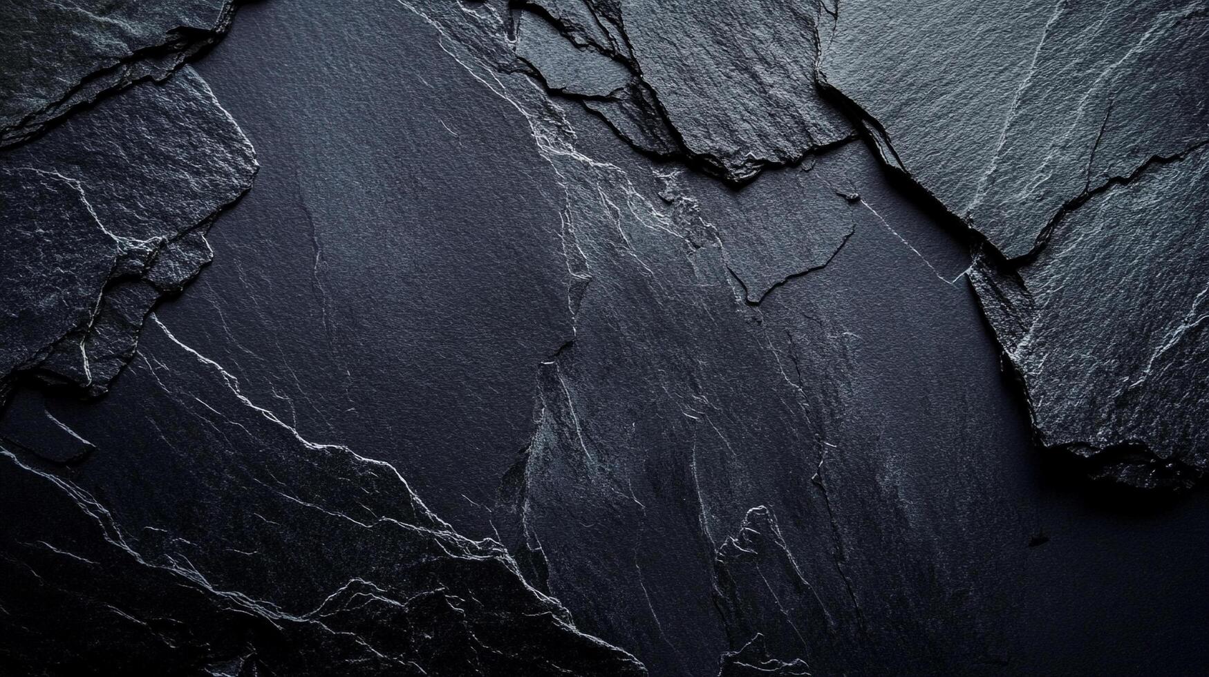 Dark slate texture background with cracks and rough edges. Sophisticated backdrop for design or product display. Natural and modern. photo