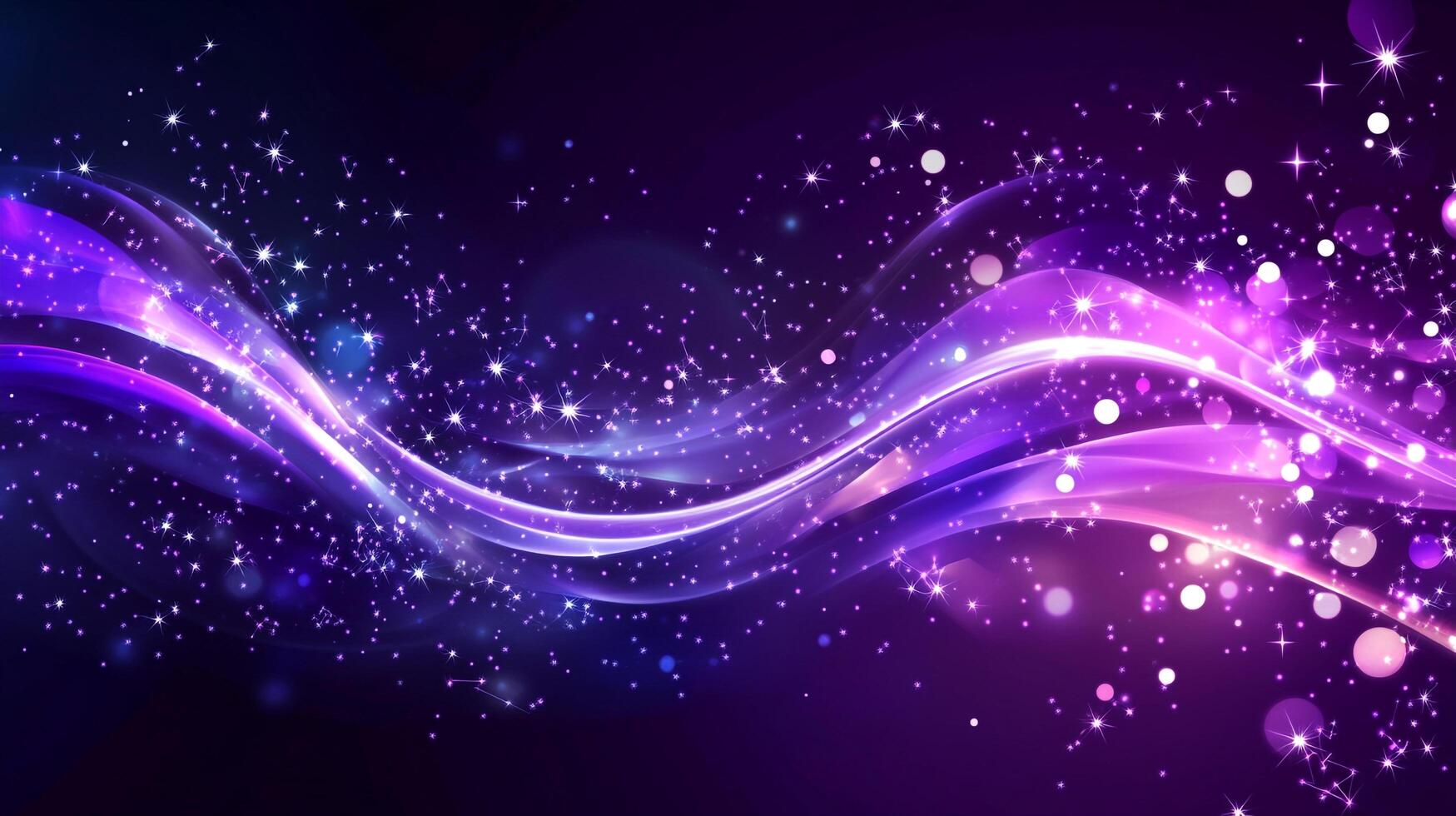 Radiant purple light streams across a dark background, illuminating twinkling stardust and creating a dreamy, ethereal ambiance. photo