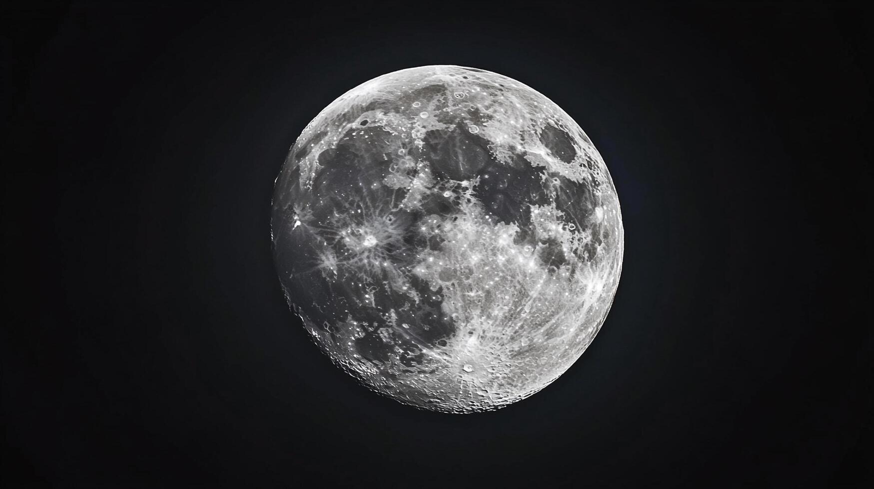 Detailed view of the moon's surface. Craters, mountains, and valleys visible under the light. Night's silent companion in the dark. photo