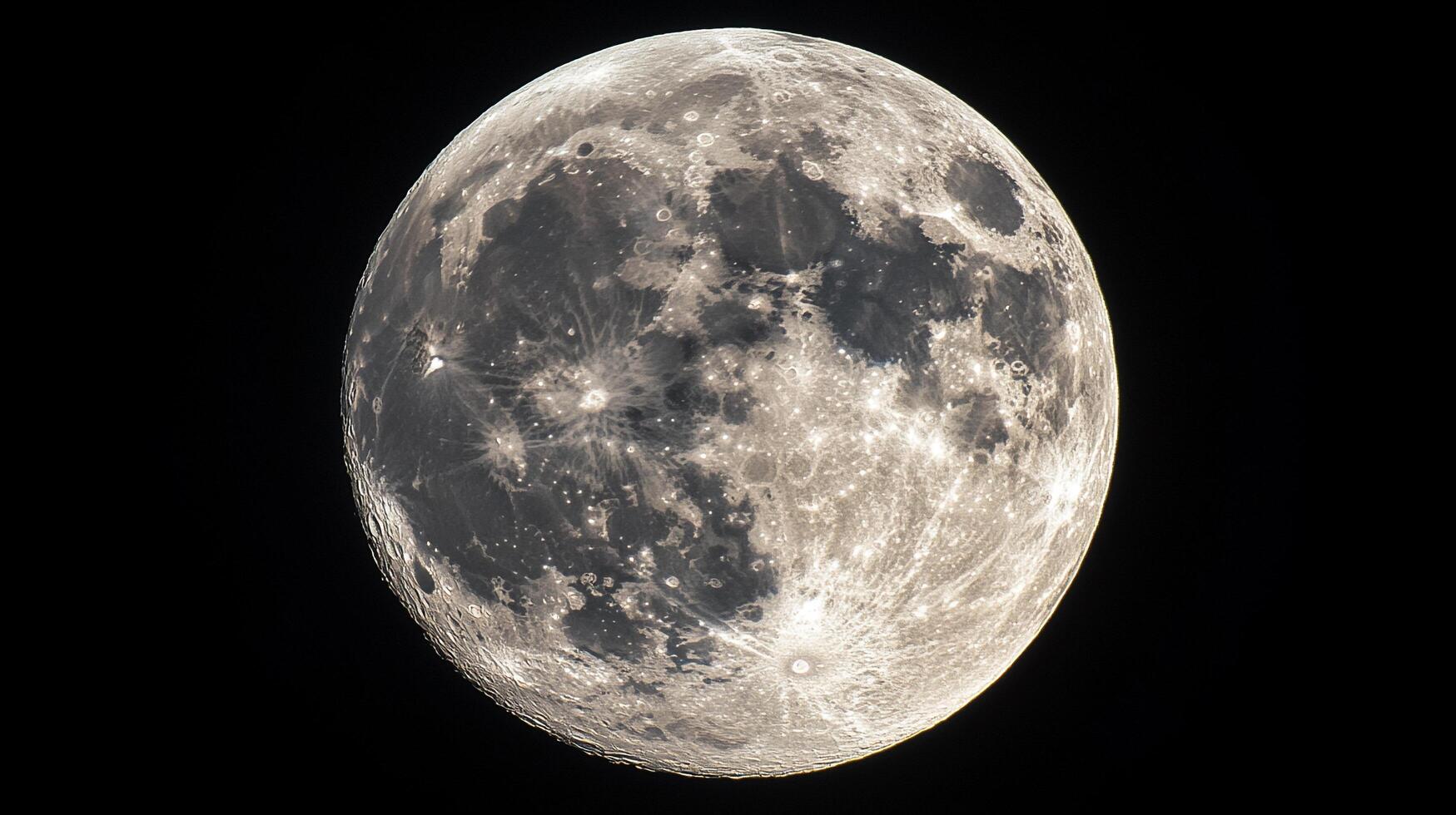 Detailed view of a full celestial body, revealing craters and textures against the dark expanse of space, astronomy, lunar landscape. photo