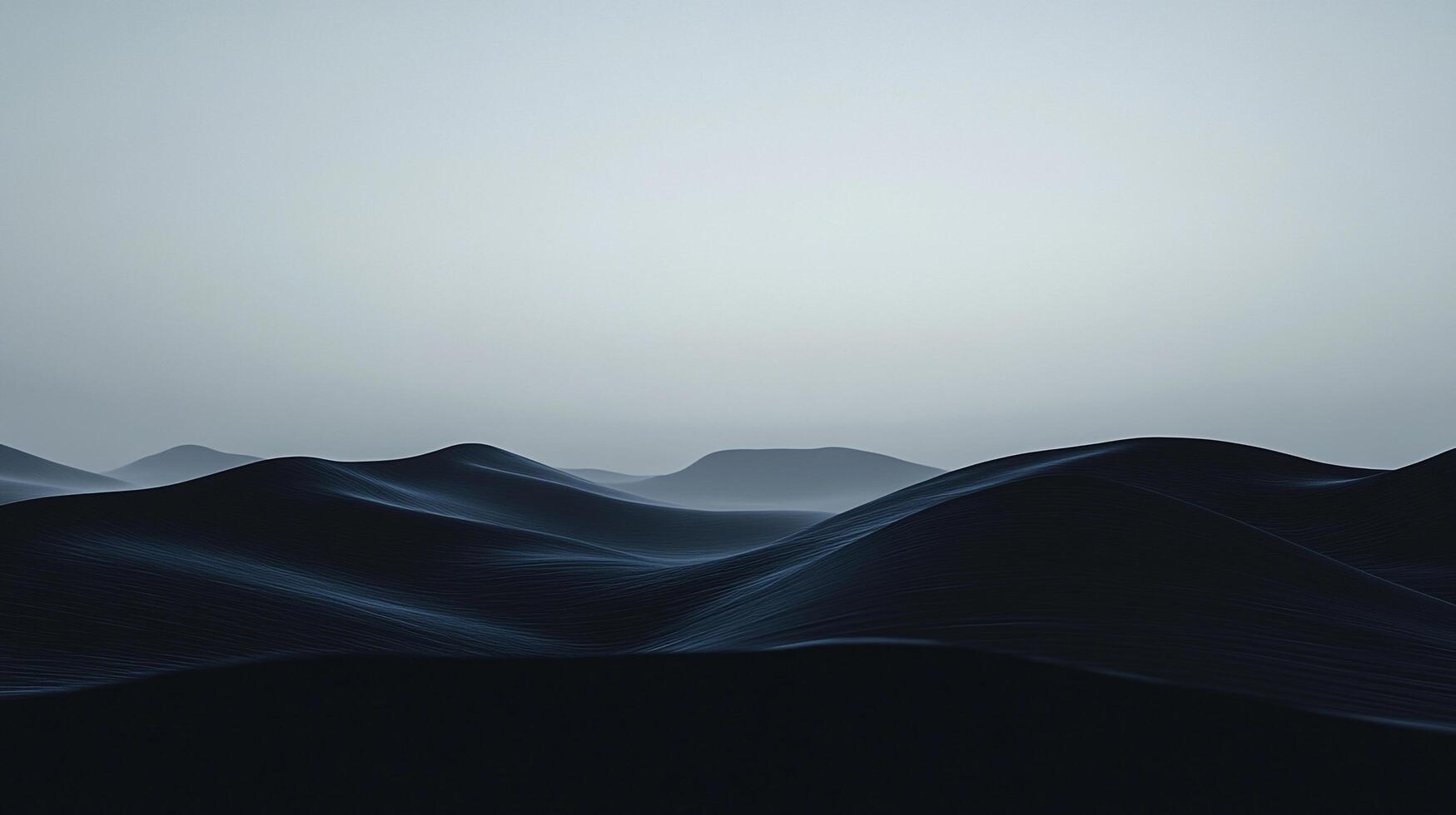 This image showcases smooth, dark undulating hills that evoke a sense of calmness and introspection, with a soft color palette enhancing its serene atmosphere. photo