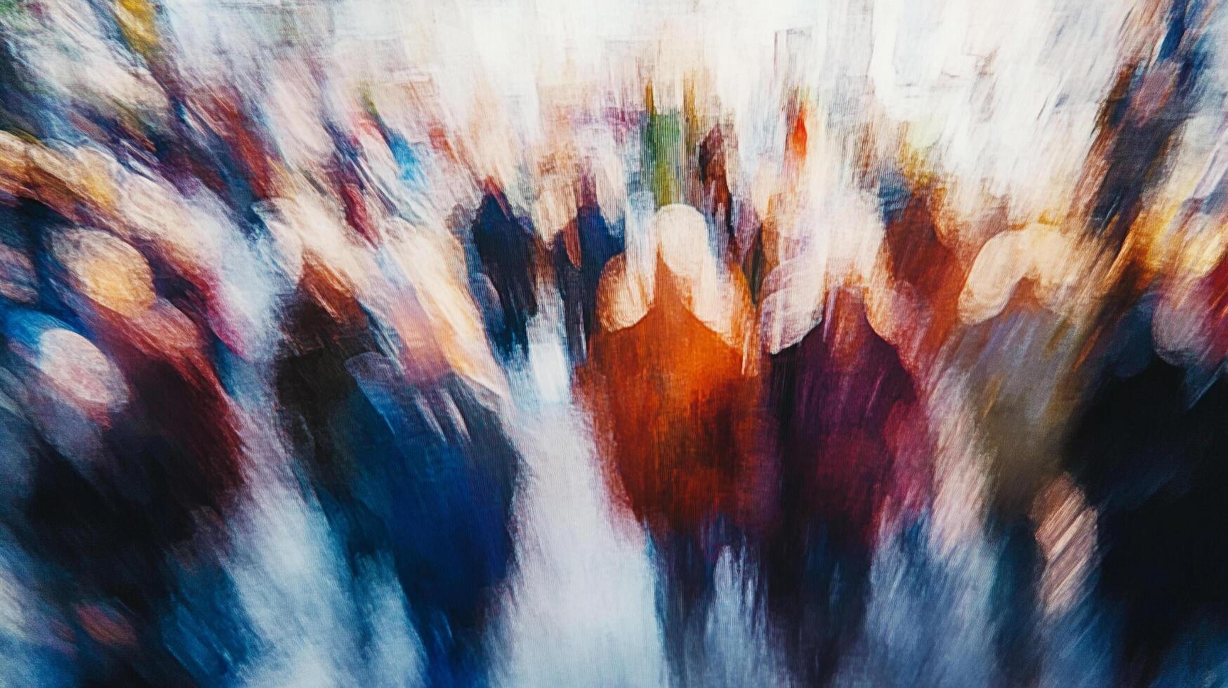 Abstract painting of multiple colors, the style is unique and eye-catching. Colorful shapes and textures are featured in the artwork. photo