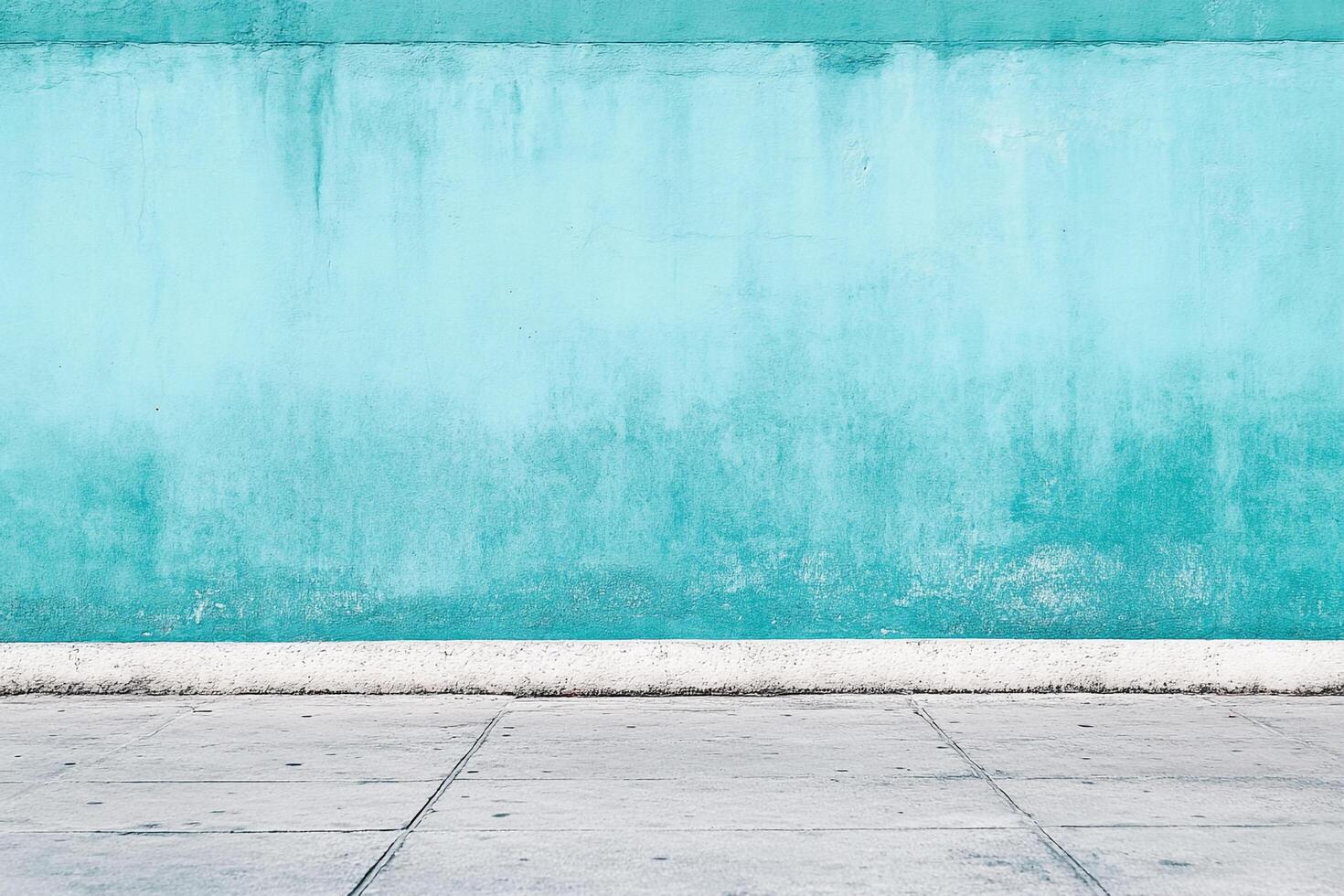 Aqua wall, light concrete floor, contrasting textures, simple composition, vibrant colors. Minimalist urban backdrop with plenty of copy space. photo