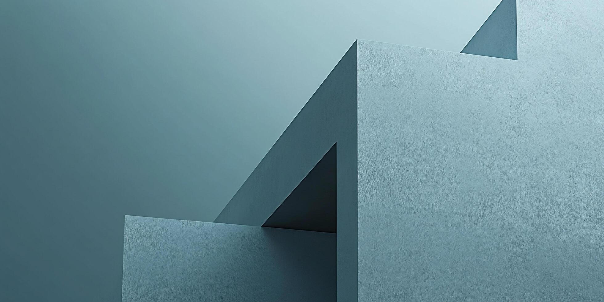 Abstract shapes overlap in cool blue tones, creating a clean and minimalistic composition with geometric forms and subtle lighting. photo